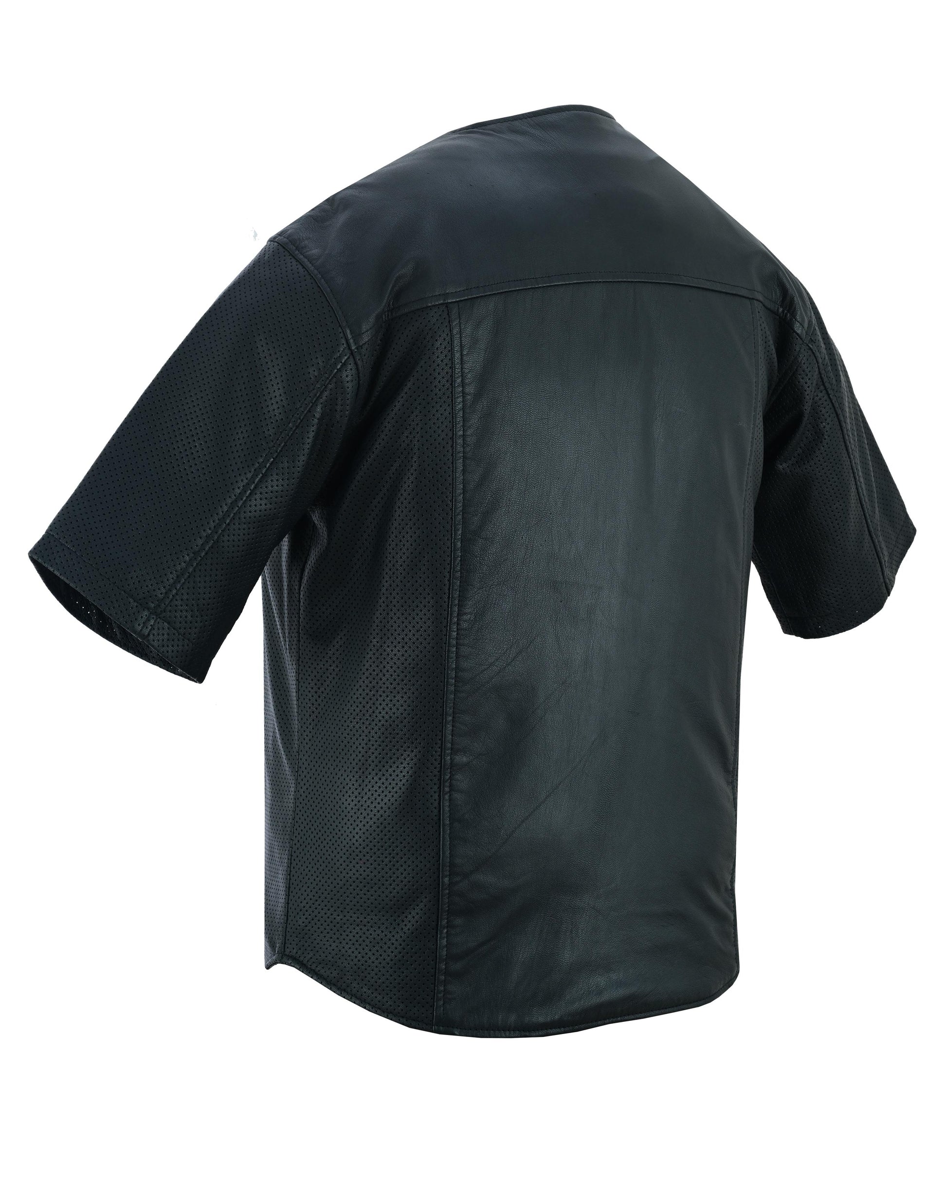 Jeter Men's Leather Motorcycle Shirt - Black Men's Shirts Renegade Classics