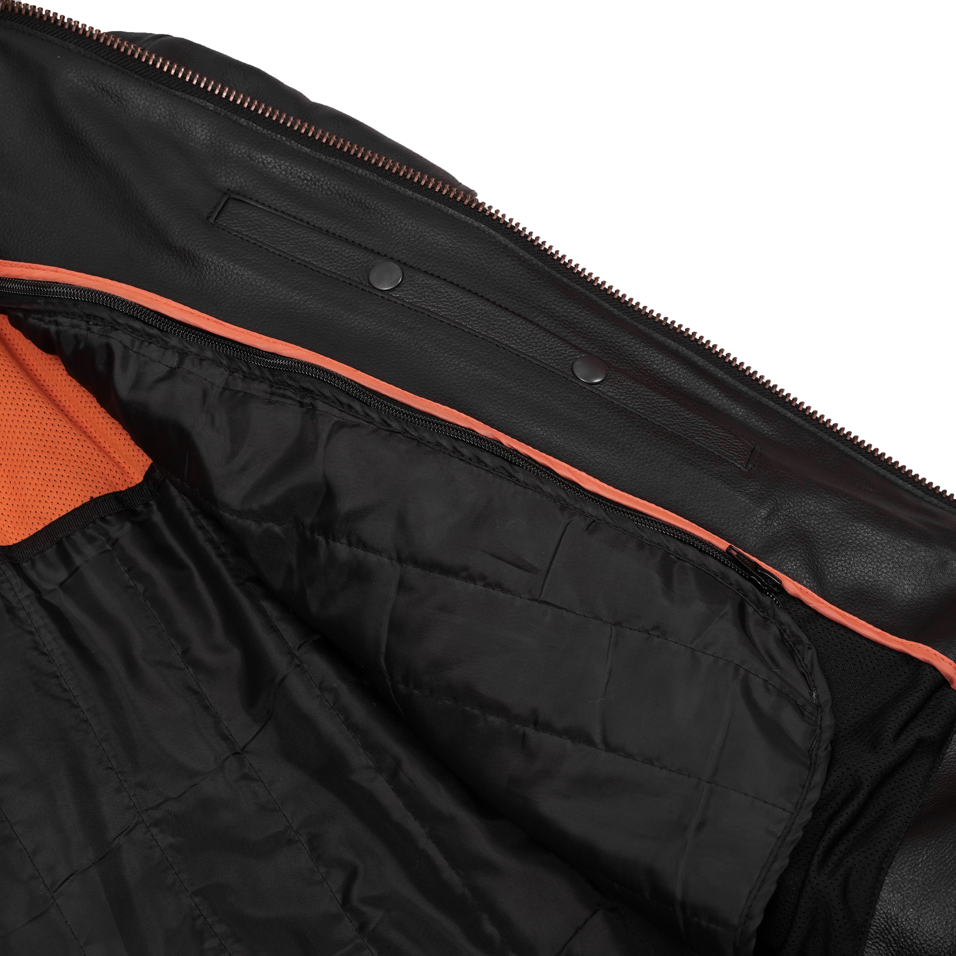 Blackout™ Men's Black  Leather Motorcycle Jacket