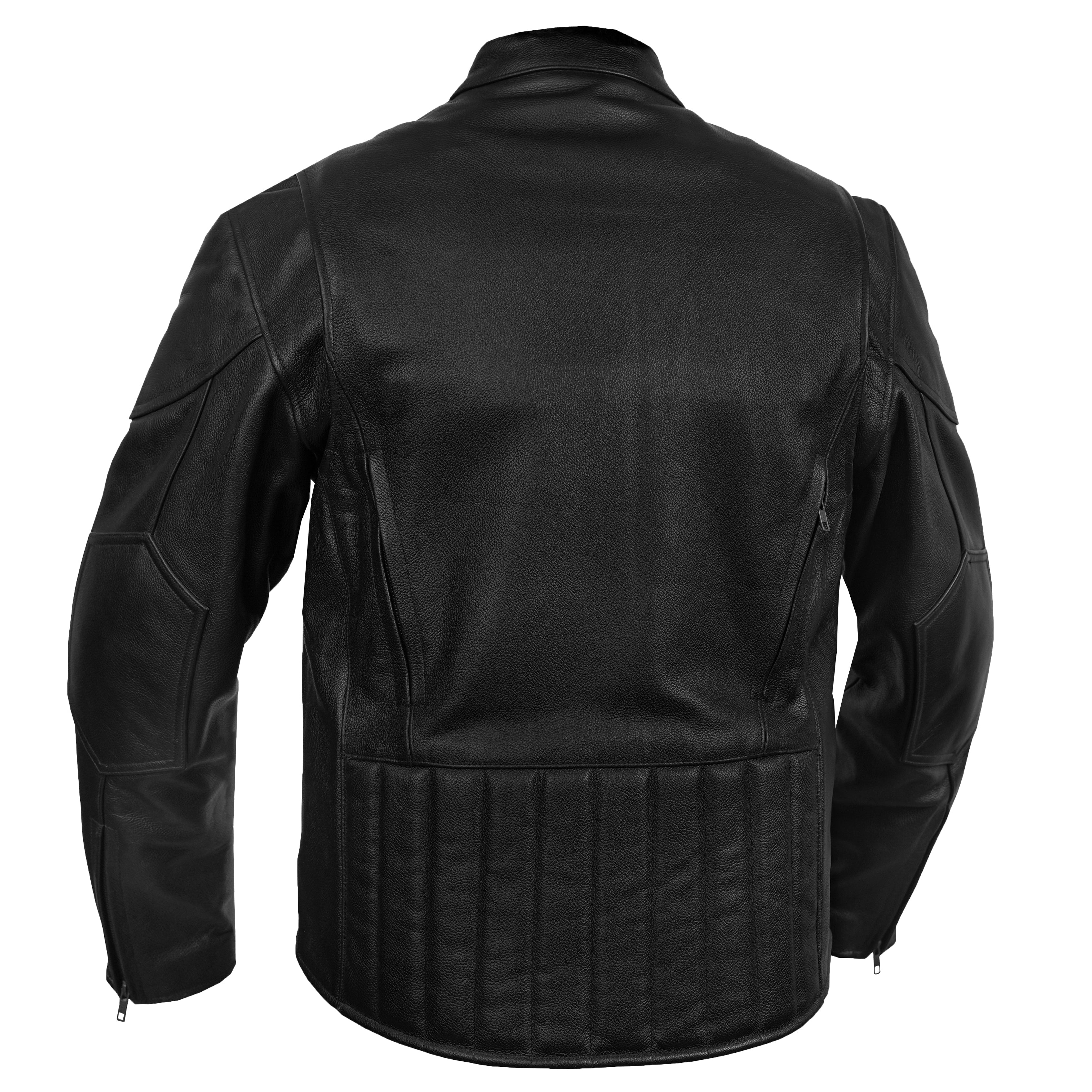 Blackout™ Men's Black  Leather Motorcycle Jacket