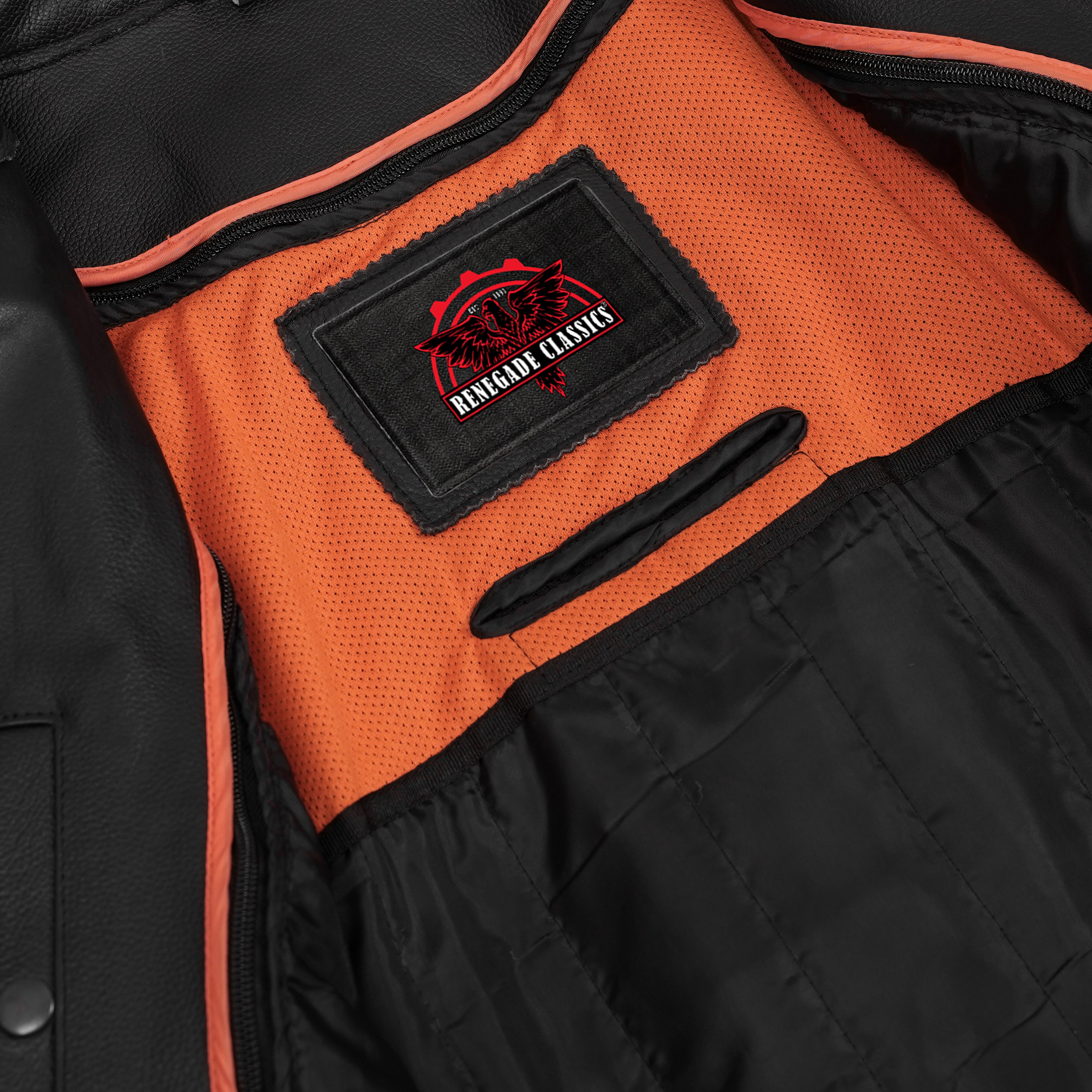 Blackout™ Men's Black  Leather Motorcycle Jacket