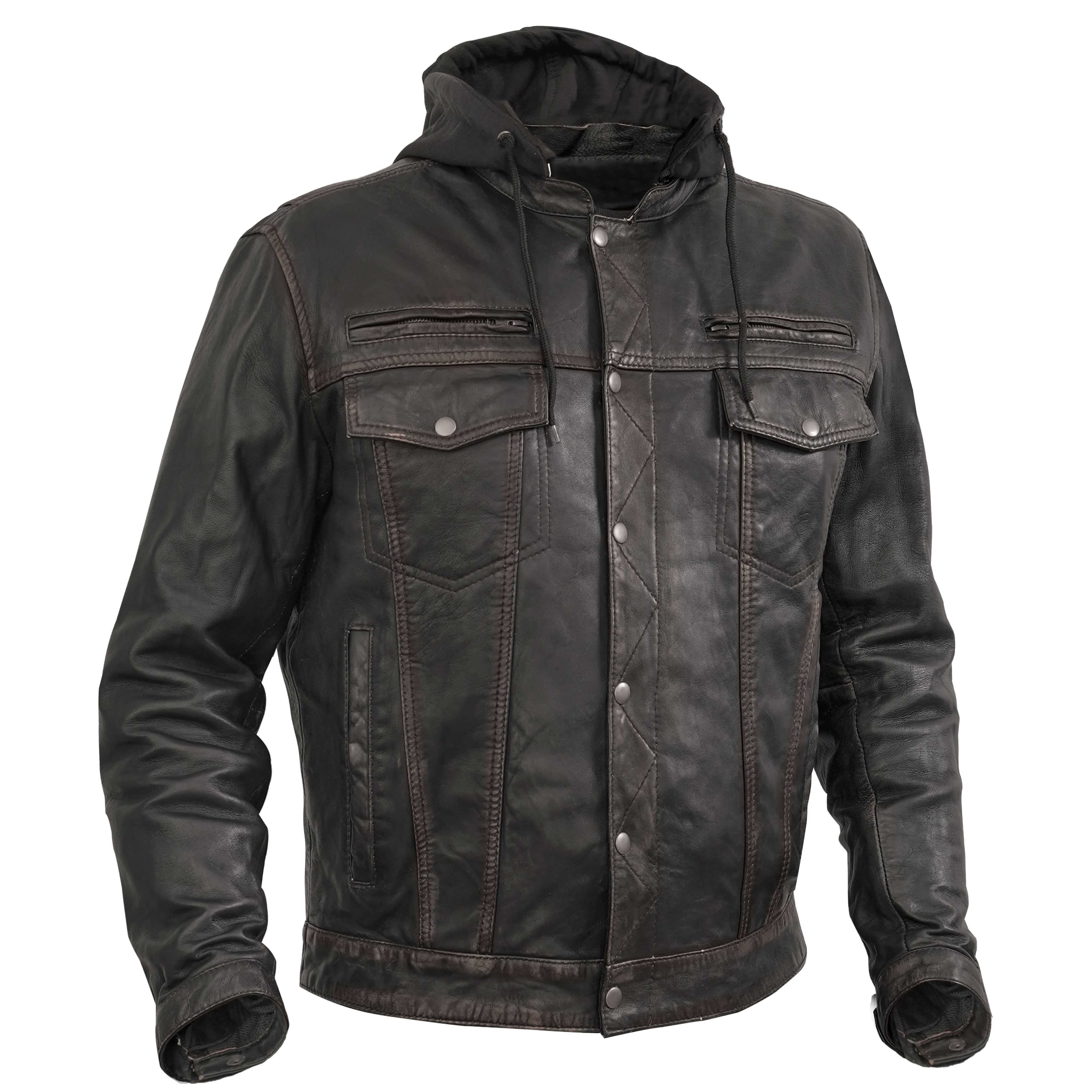 Vance Men's Black Leather Motorcycle Jacket