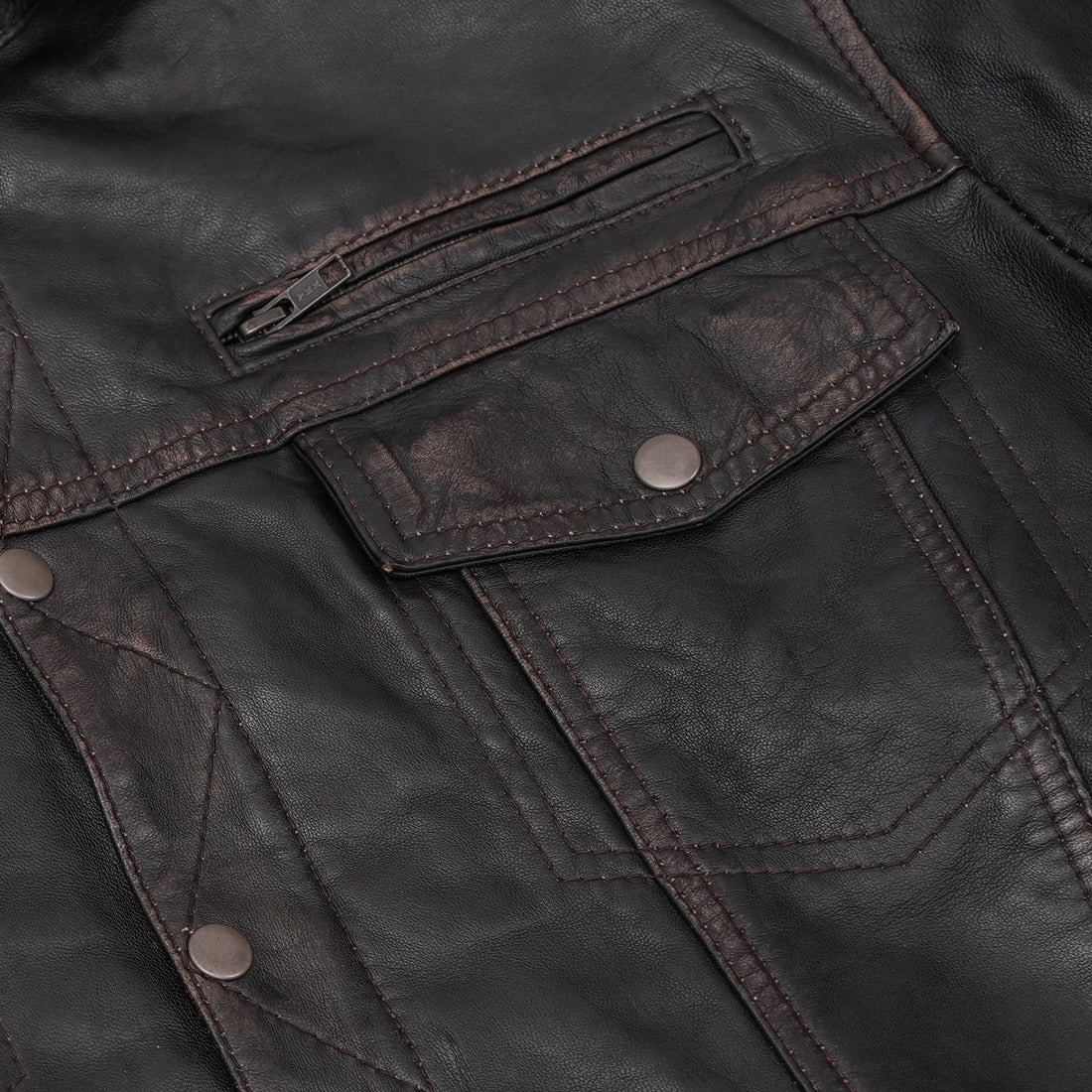 Vance Men's Black Leather Motorcycle Jacket