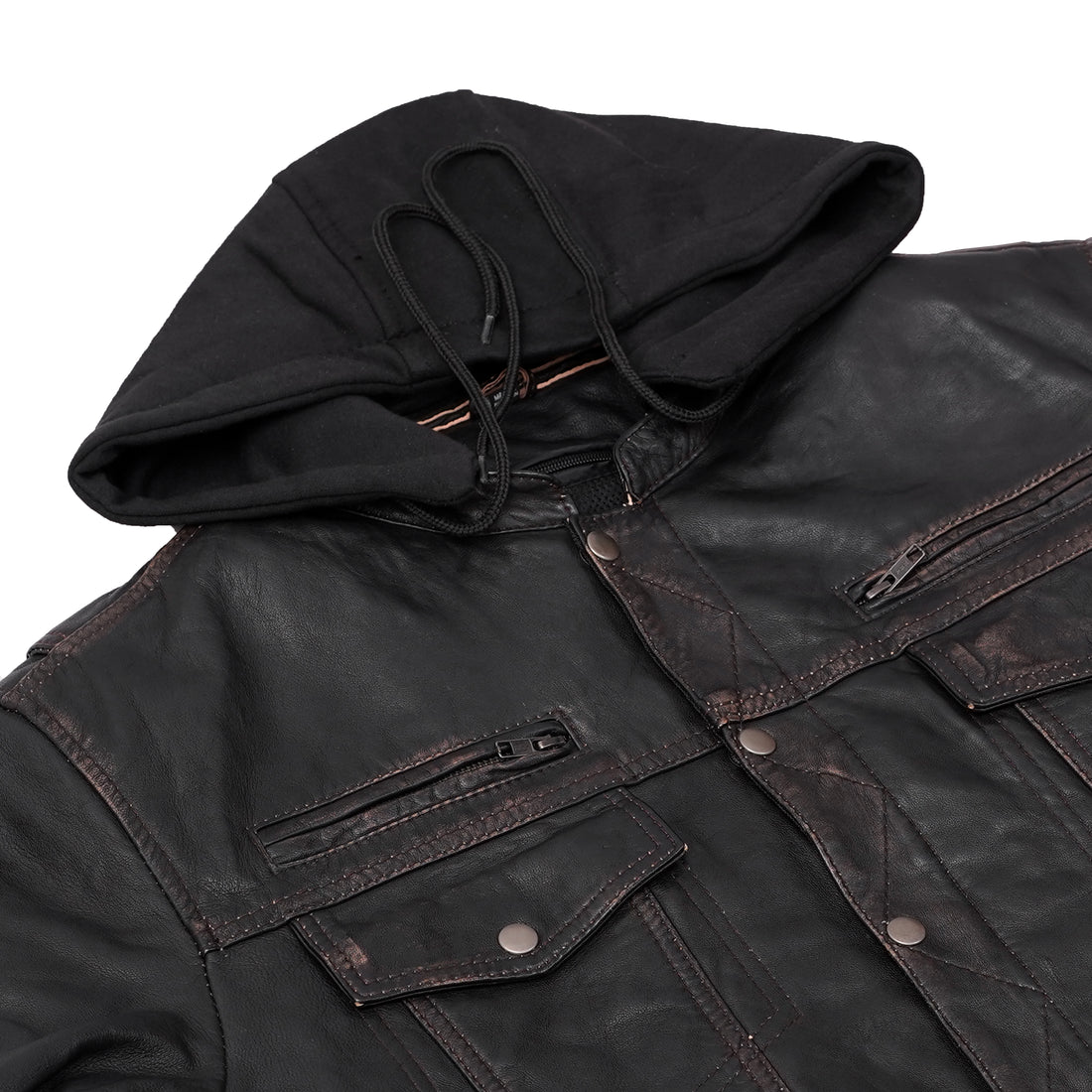 Vance Men's Black Leather Motorcycle Jacket