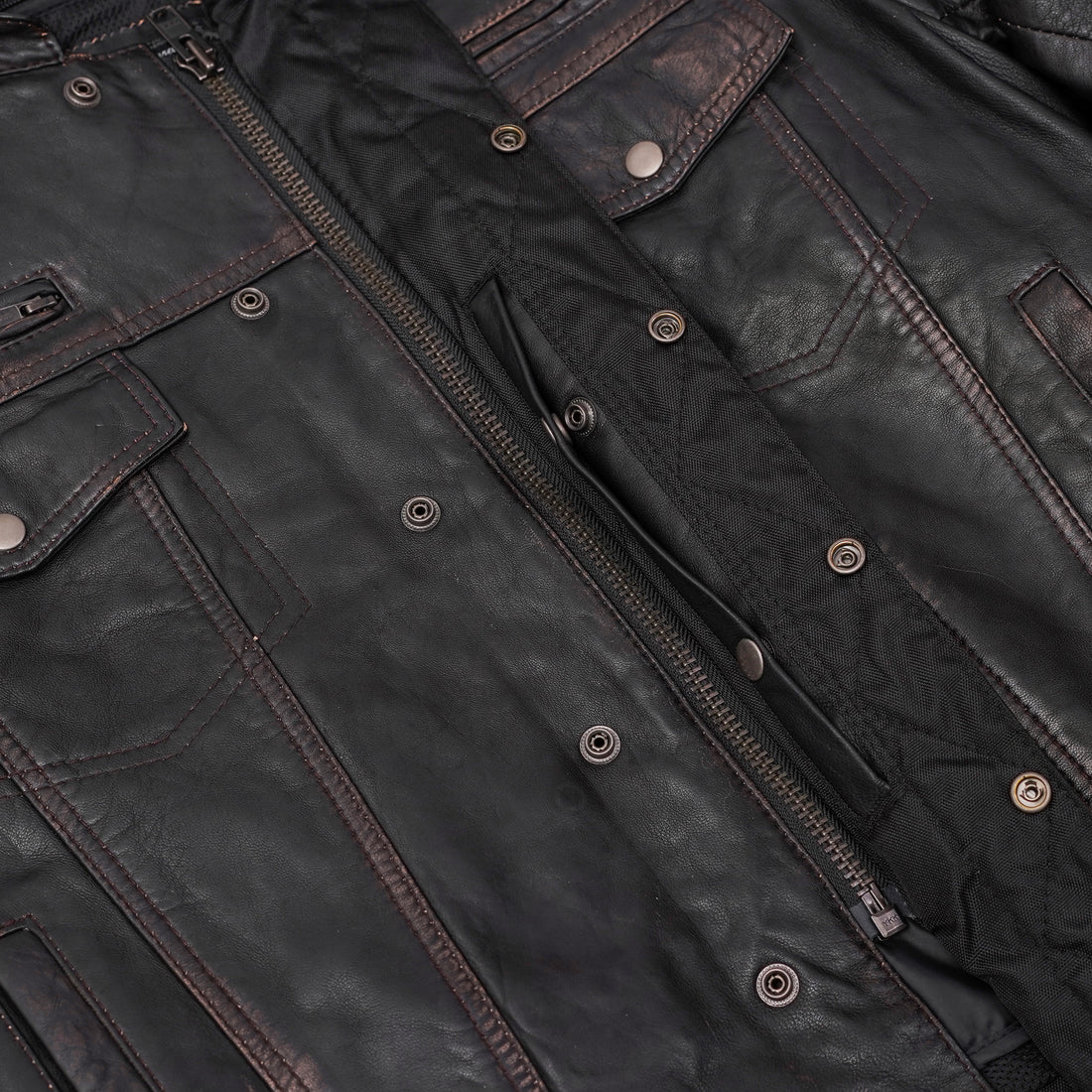 Vance Men's Black Leather Motorcycle Jacket