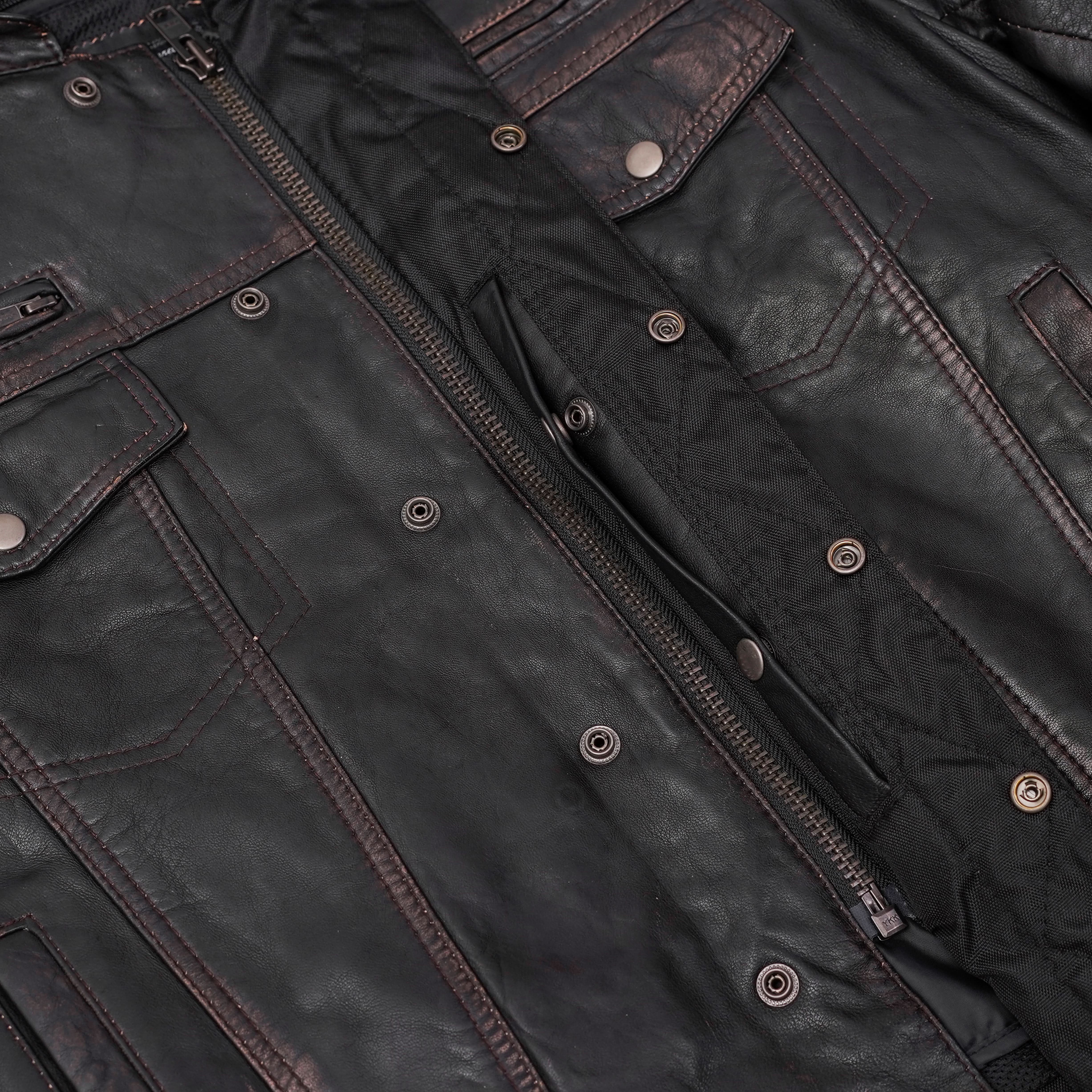 Vance Men's Black Leather Motorcycle Jacket