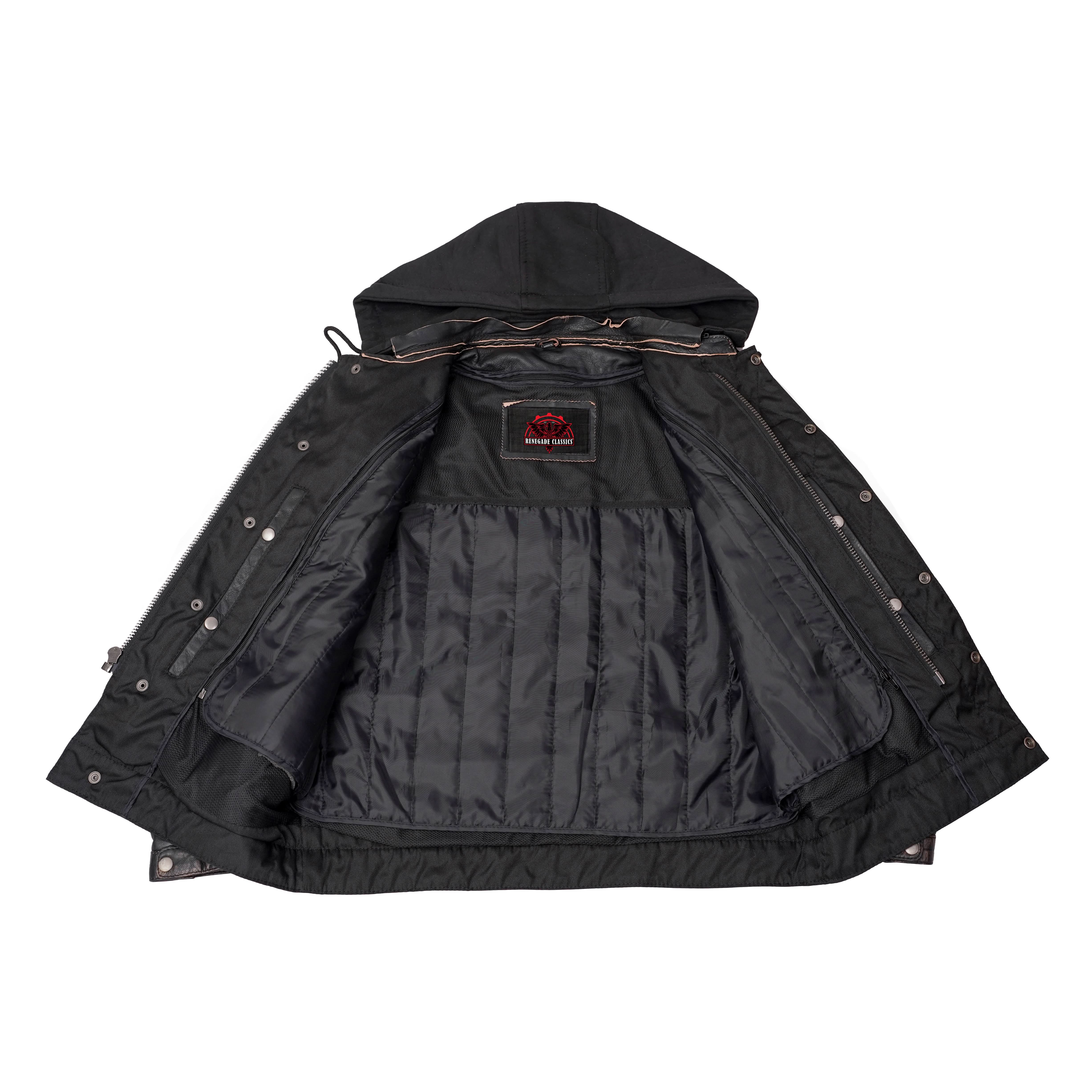 Vance Men's Black Leather Motorcycle Jacket