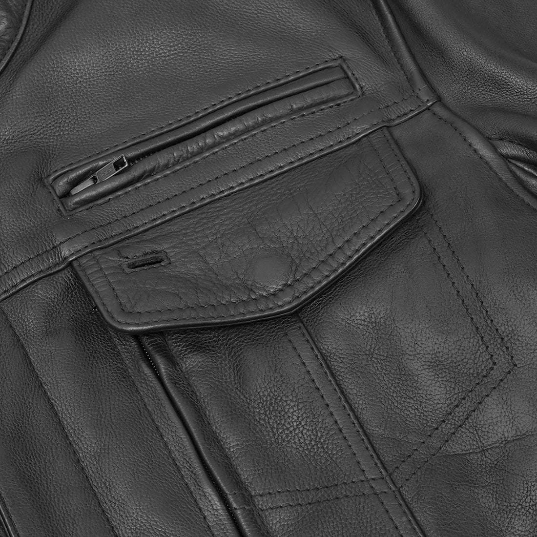 Victor Men's Black Utility Style Motorcycle Jacket