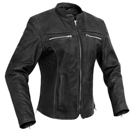Road Queen™ Women's Black Leather Biker Jacket