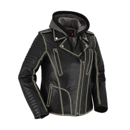 Rush Charm Women's Premium Cowhide Moto Jacket