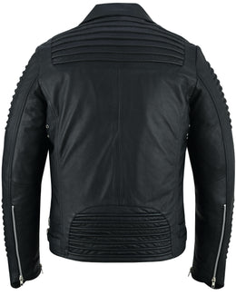 Bonestar Men's Black Fashion Leather Jacket Men's Leather Jackets Renegade Classics