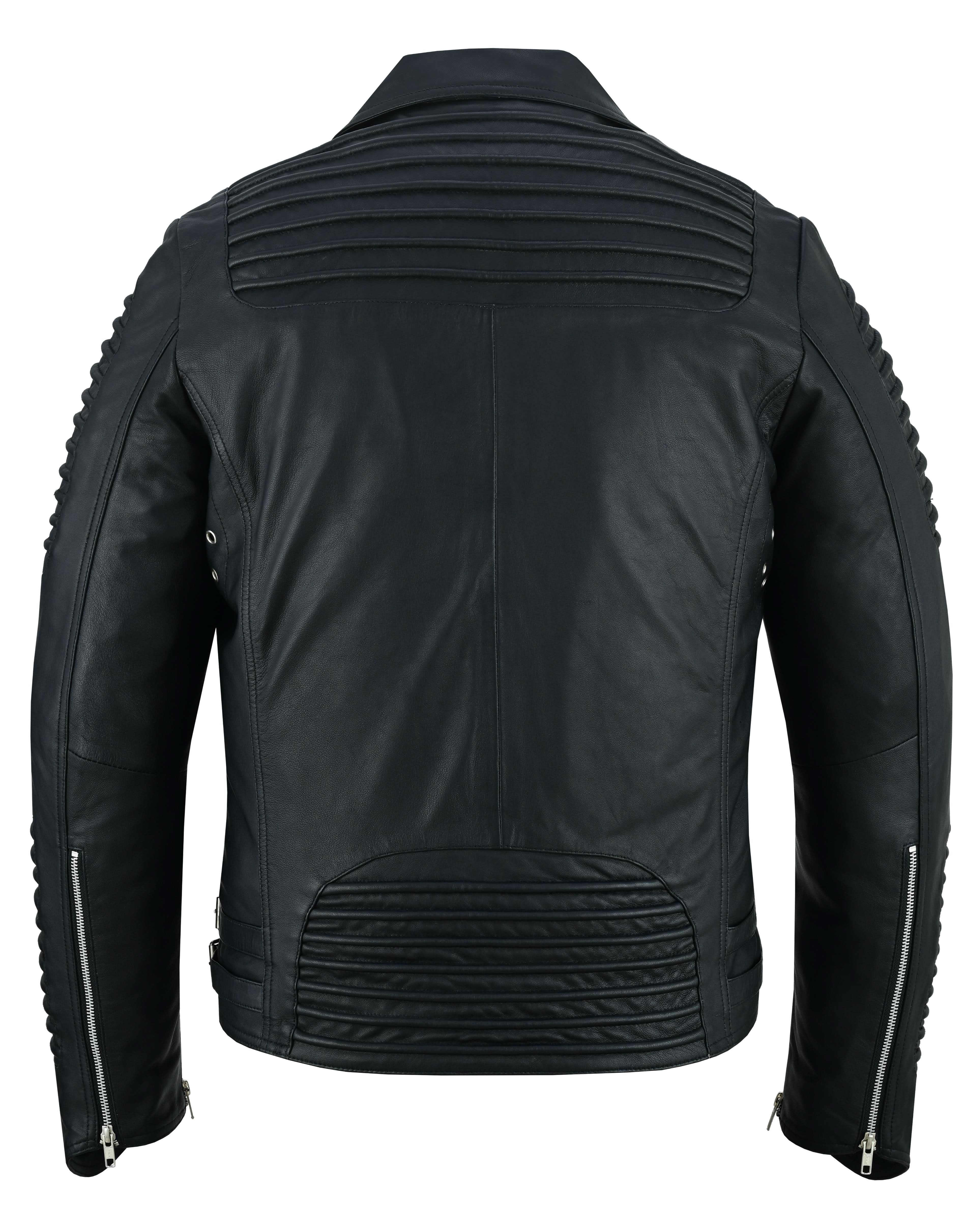 Bonestar Men's Black Fashion Leather Jacket Men's Leather Jackets Renegade Classics