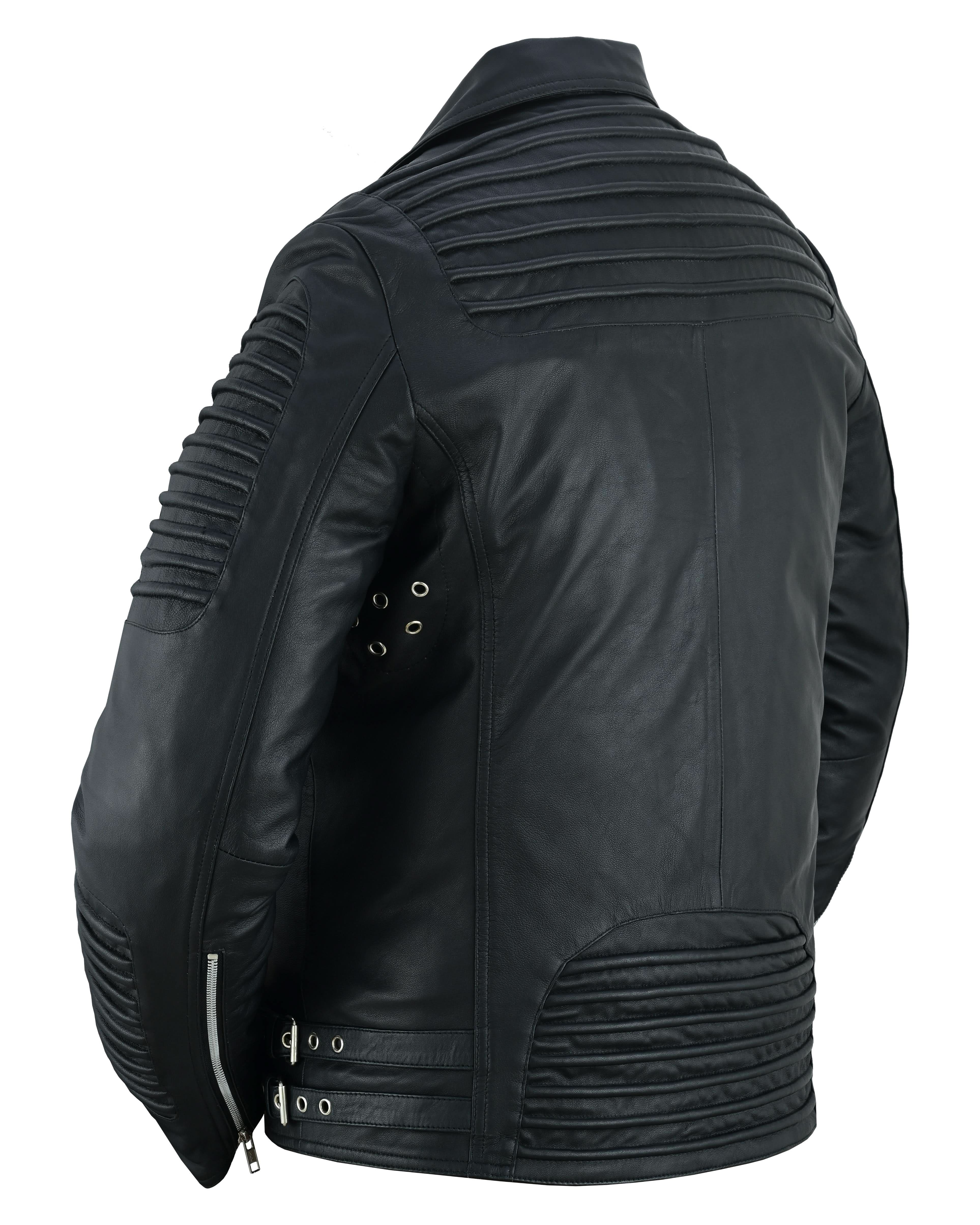 Bonestar Men's Black Fashion Leather Jacket Men's Leather Jackets Renegade Classics