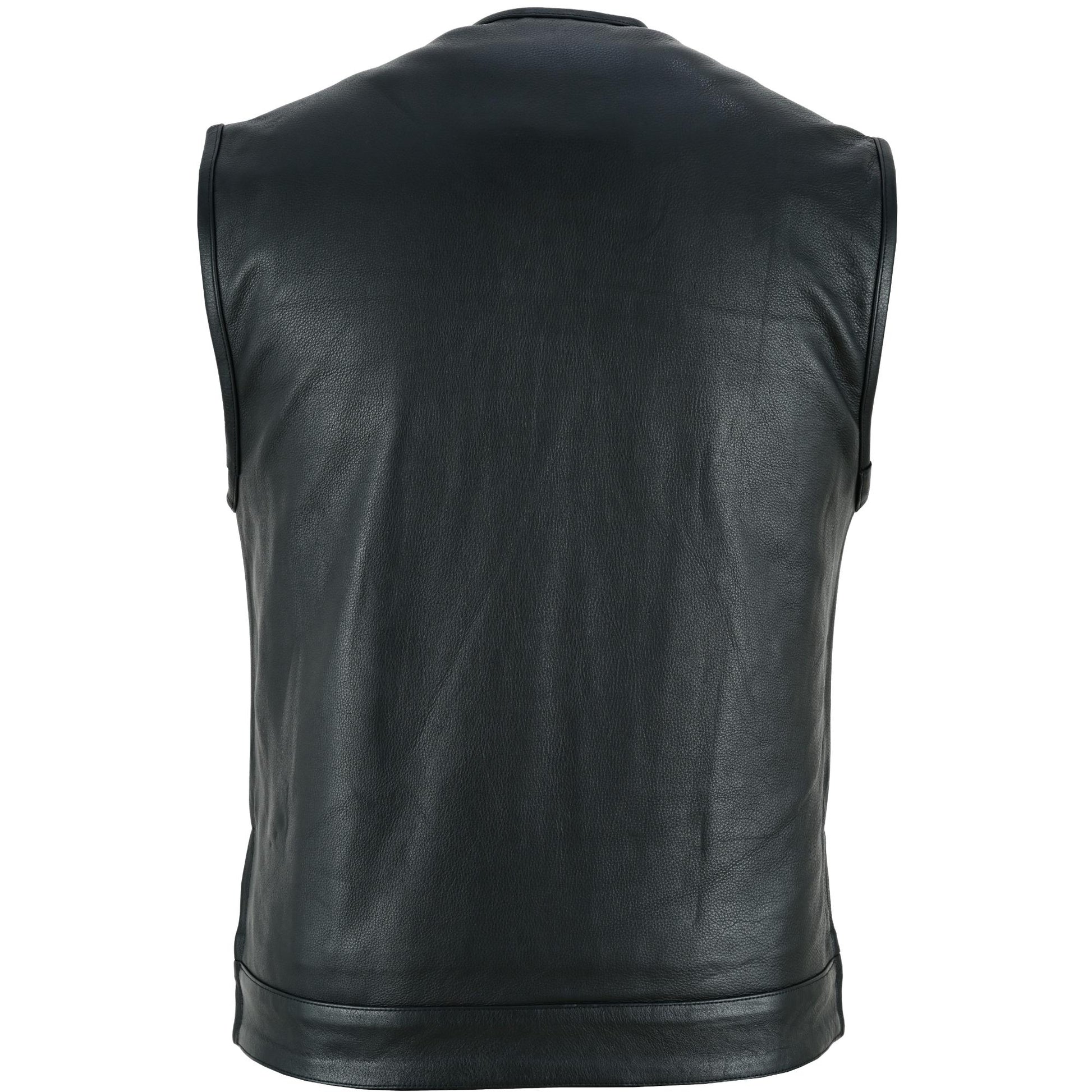 UpStyle Men's Black Leather Motorcycle Vest Renegade Classics