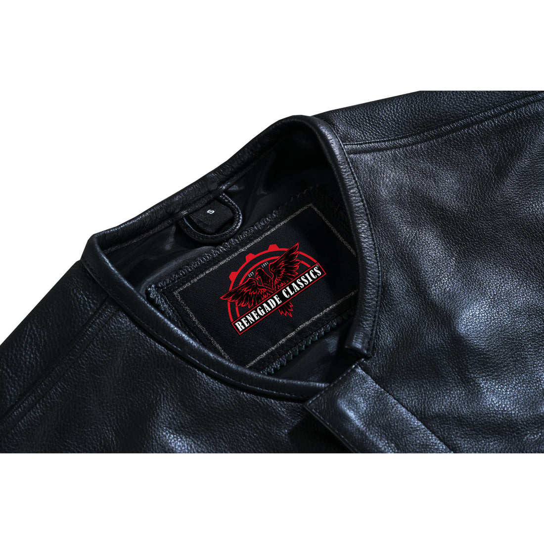 UpStyle Men's Black Leather Motorcycle Vest