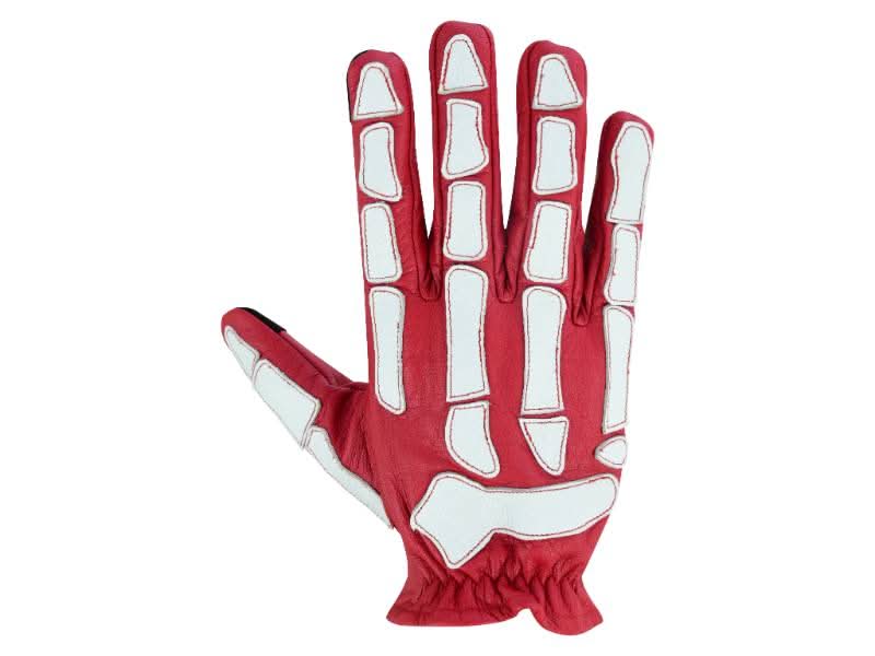 Skeletal Grip Red and White Skeleton Design Riding Glove Renegade Classics