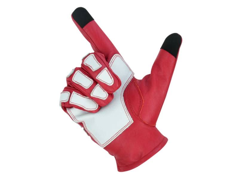 Skeletal Grip Red and White Skeleton Design Riding Glove Renegade Classics