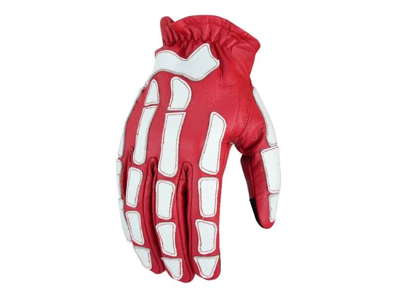 Skeletal Grip Red and White Skeleton Design Riding Glove Renegade Classics