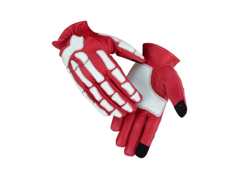Skeletal Grip Red and White Skeleton Design Riding Glove Renegade Classics