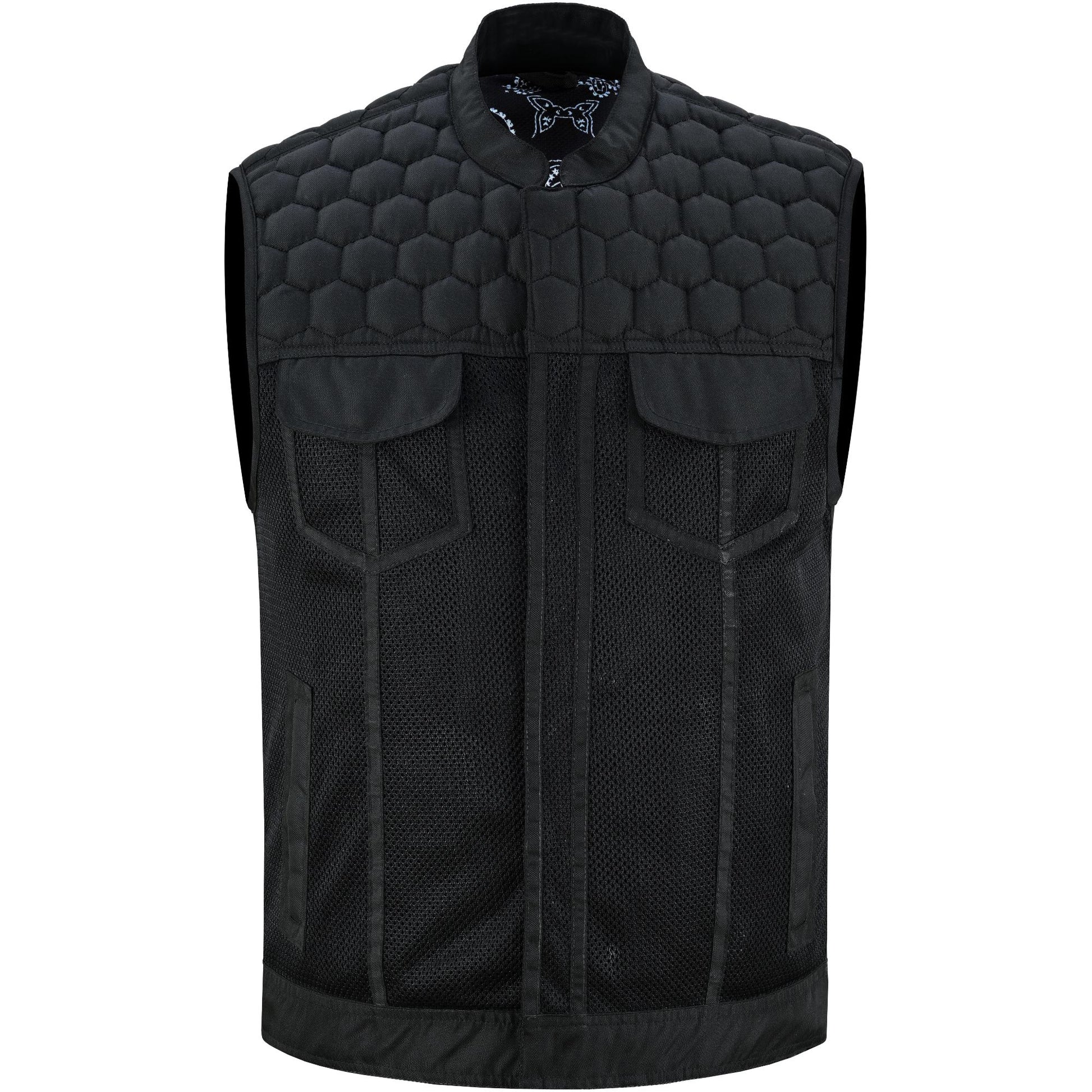 Mesh Rave Men's Black Mesh Textile Vest Renegade Classics