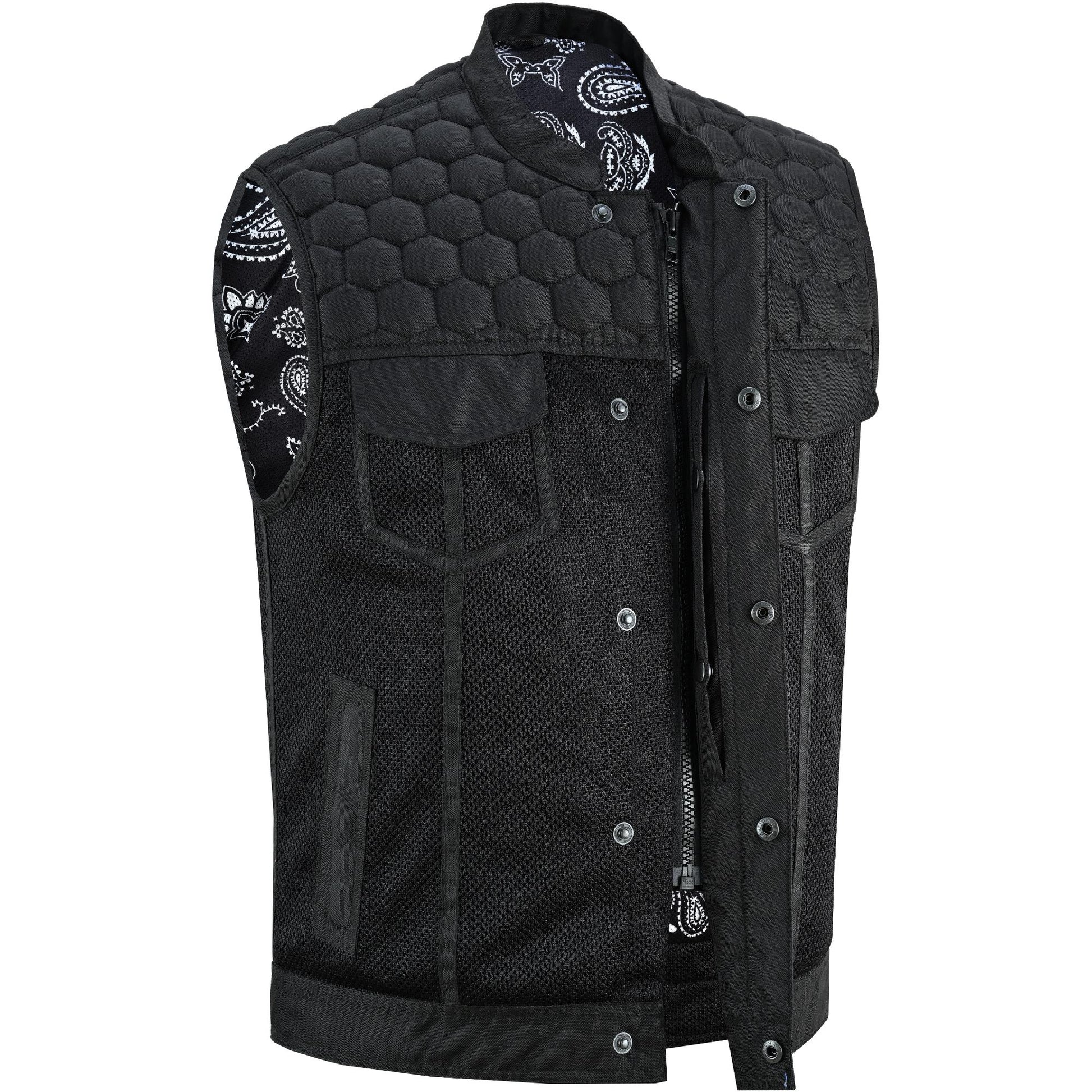 Mesh Rave Men's Black Mesh Textile Vest Renegade Classics