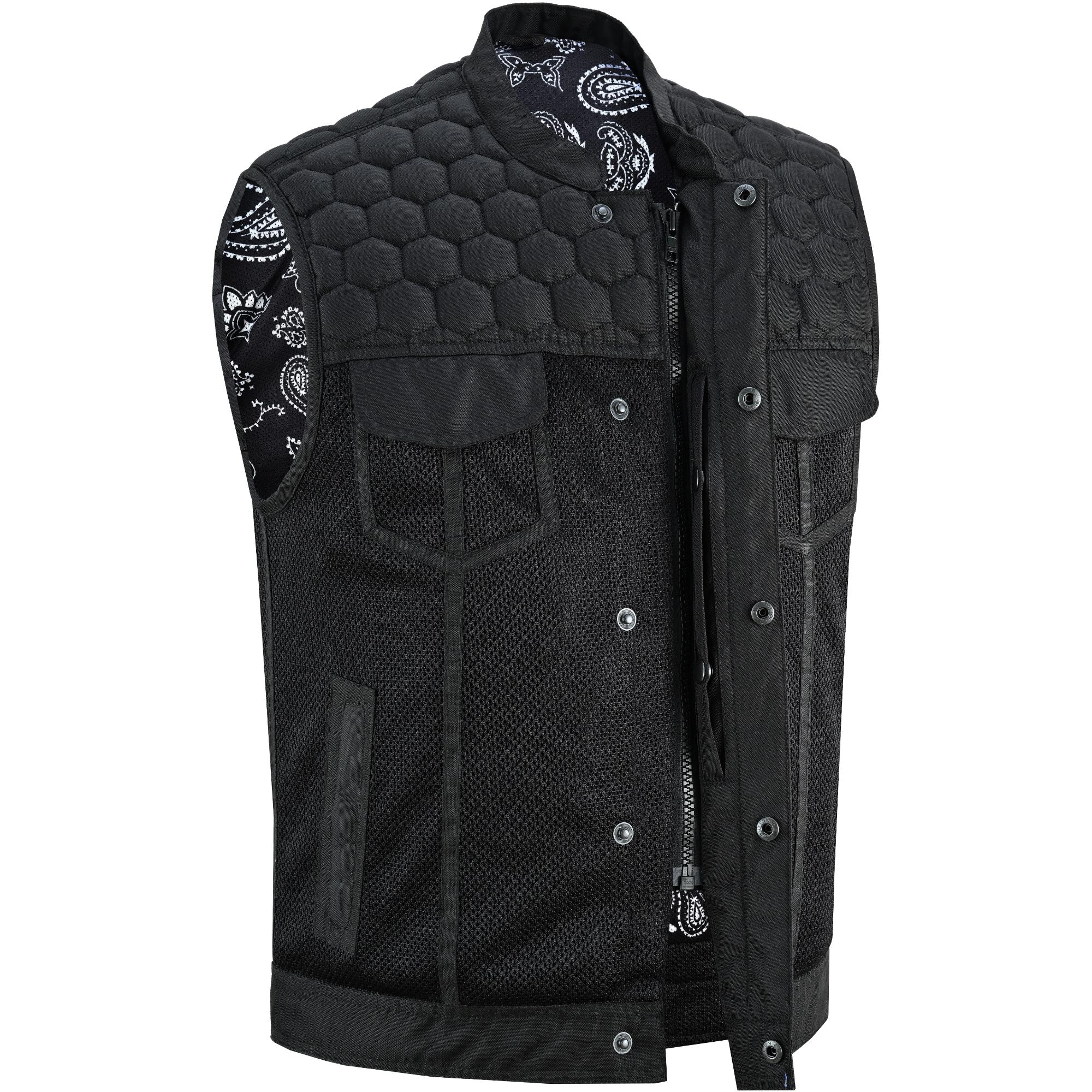Mesh Rave Men's Black Mesh Textile Vest Renegade Classics