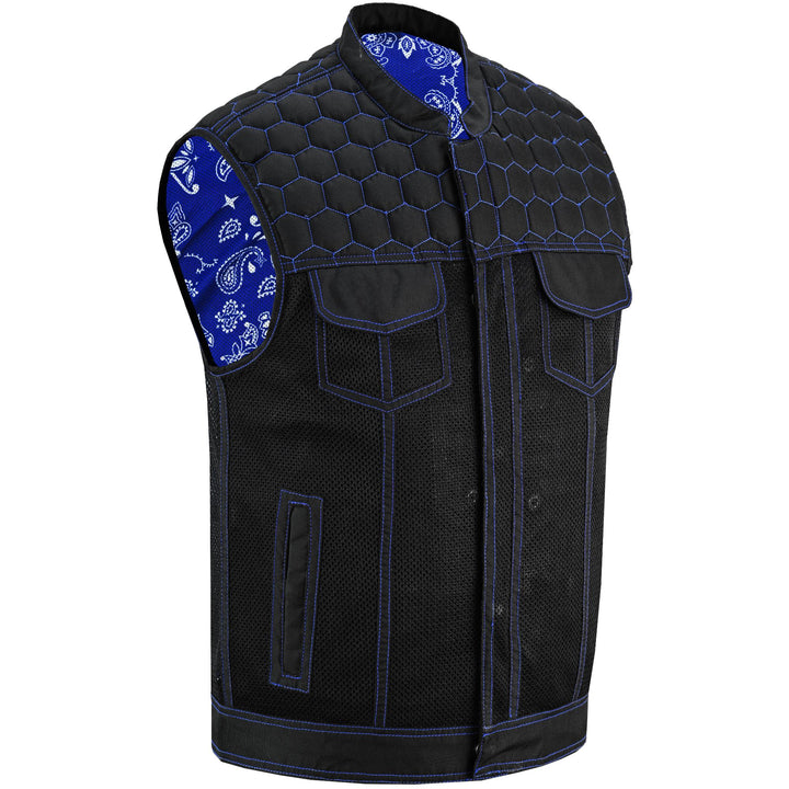 Blue Soul Men's Black Mesh Textile Vest