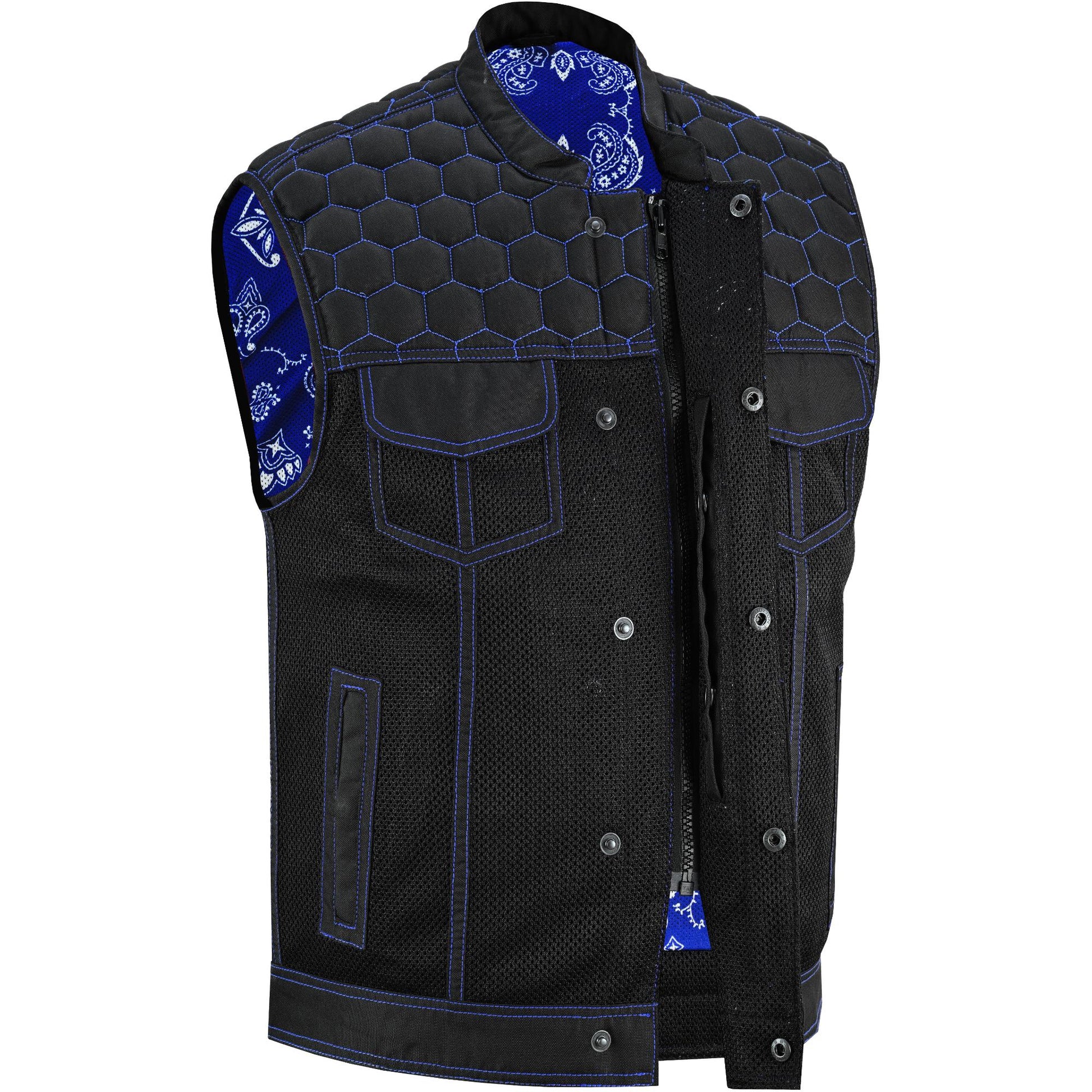 Blue Soul Men's Black Mesh Textile Vest Renegade Classics