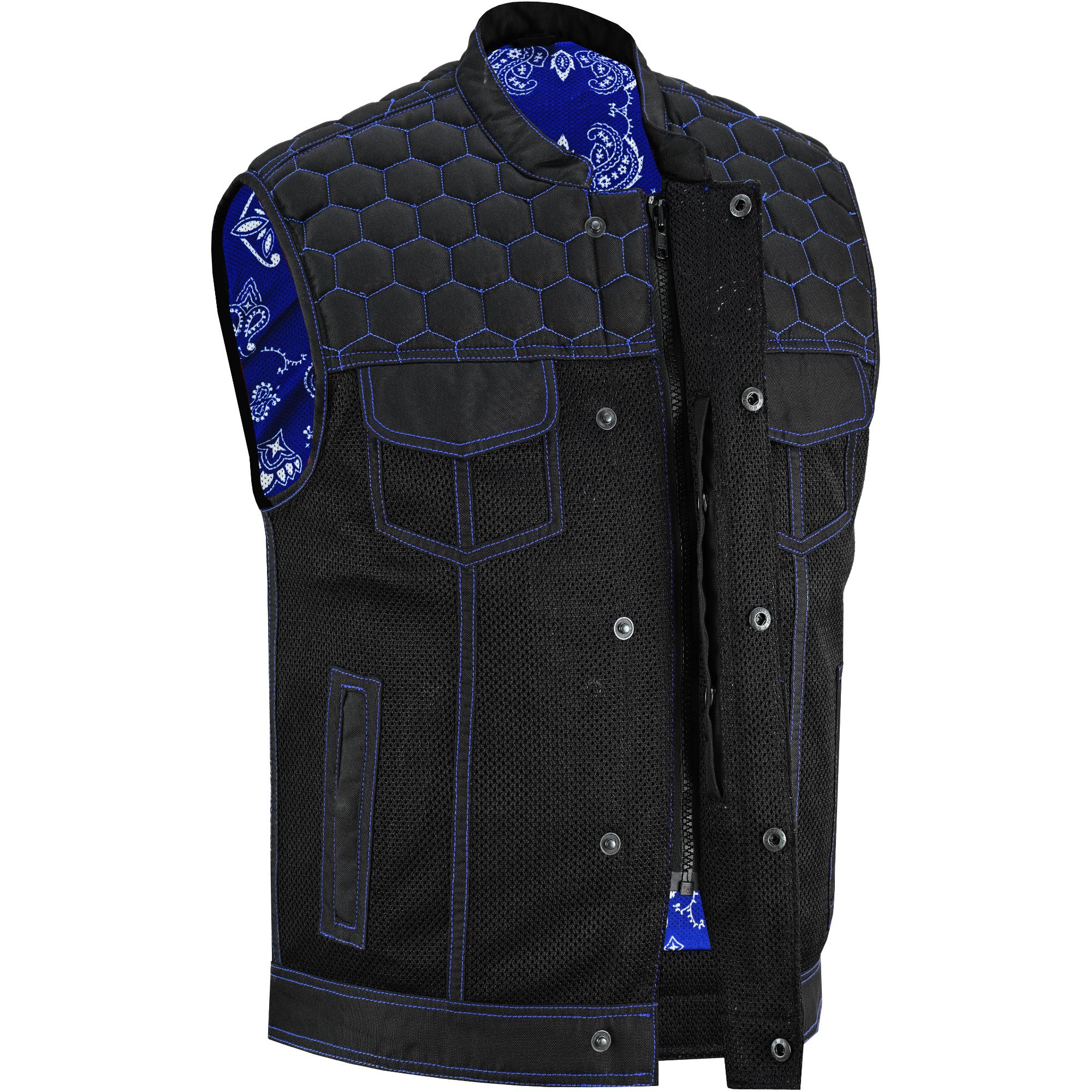 Blue Soul Men's Black Mesh Textile Vest Renegade Classics