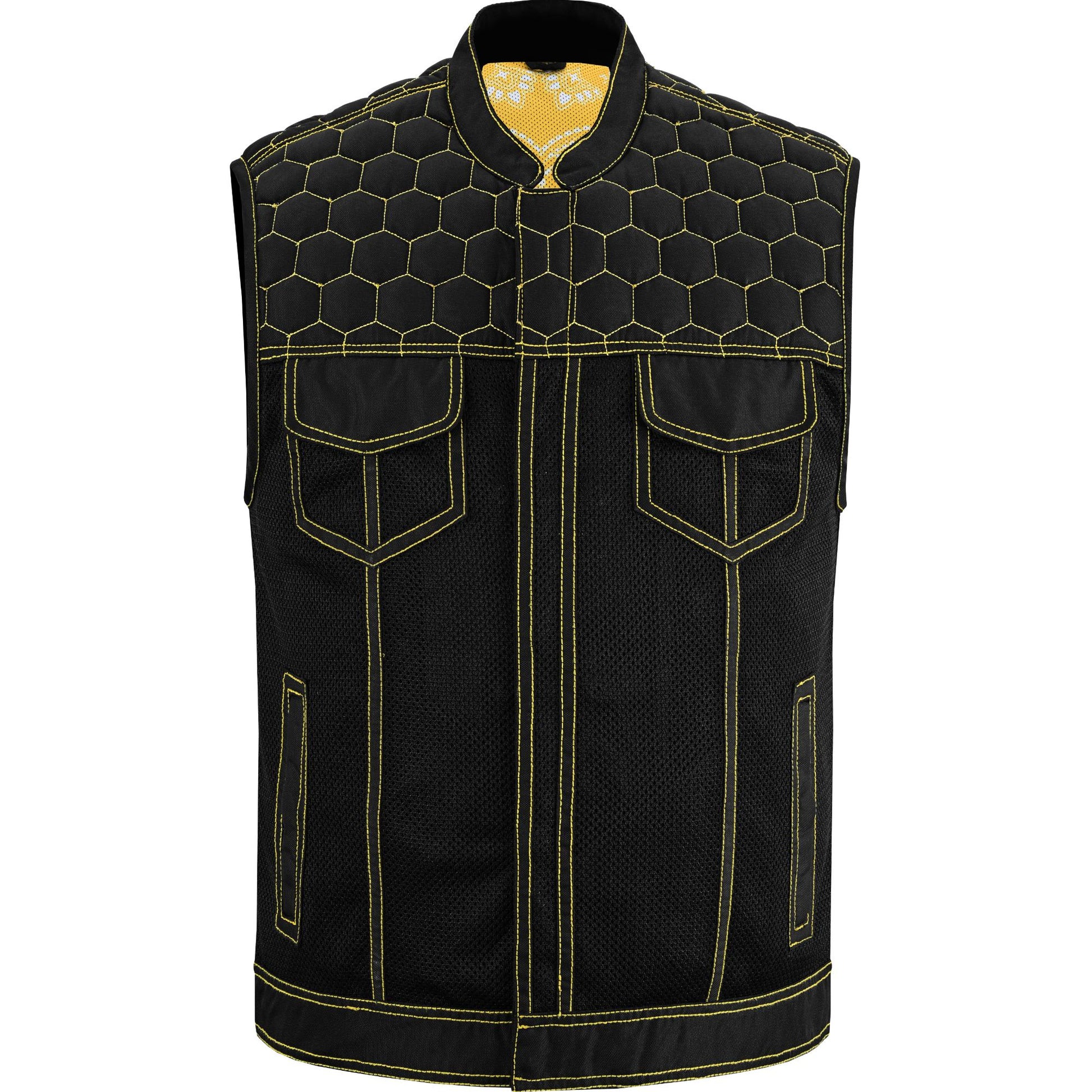 Gloom Gold Men's Black Mesh Textile Vest Renegade Classics