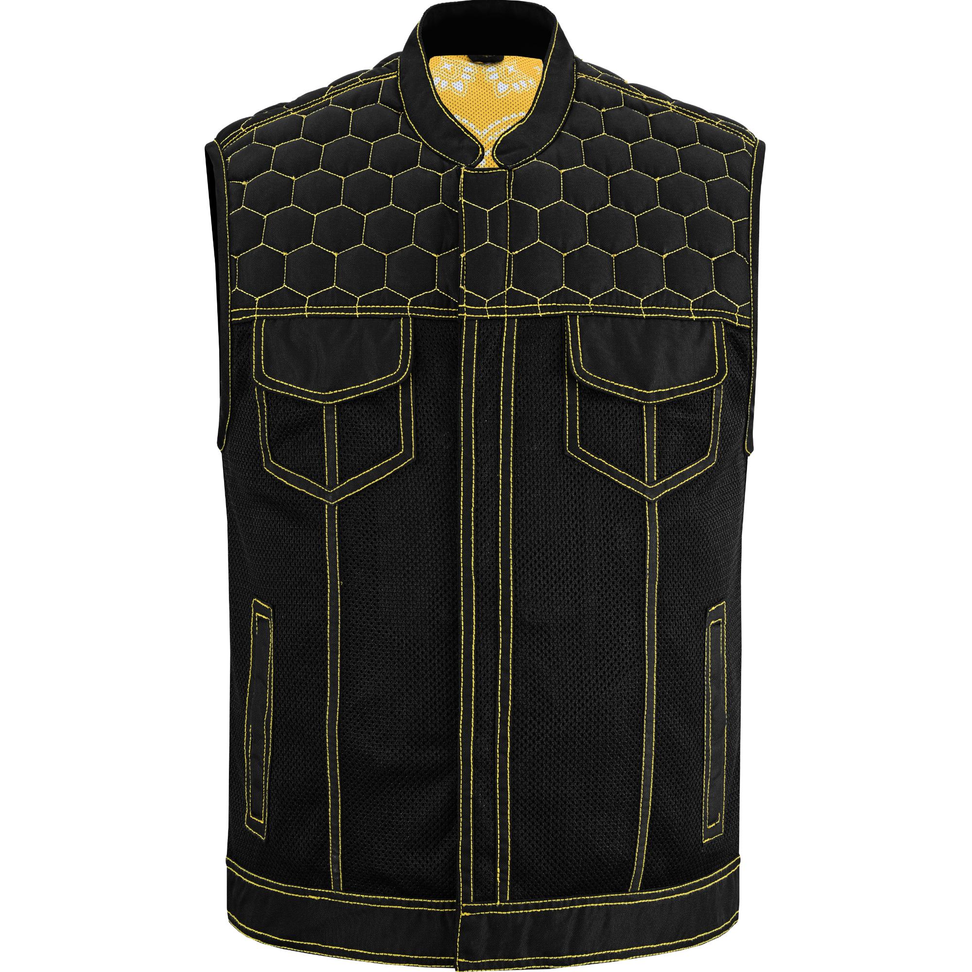 Gloom Gold Men's Black Mesh Textile Vest Renegade Classics