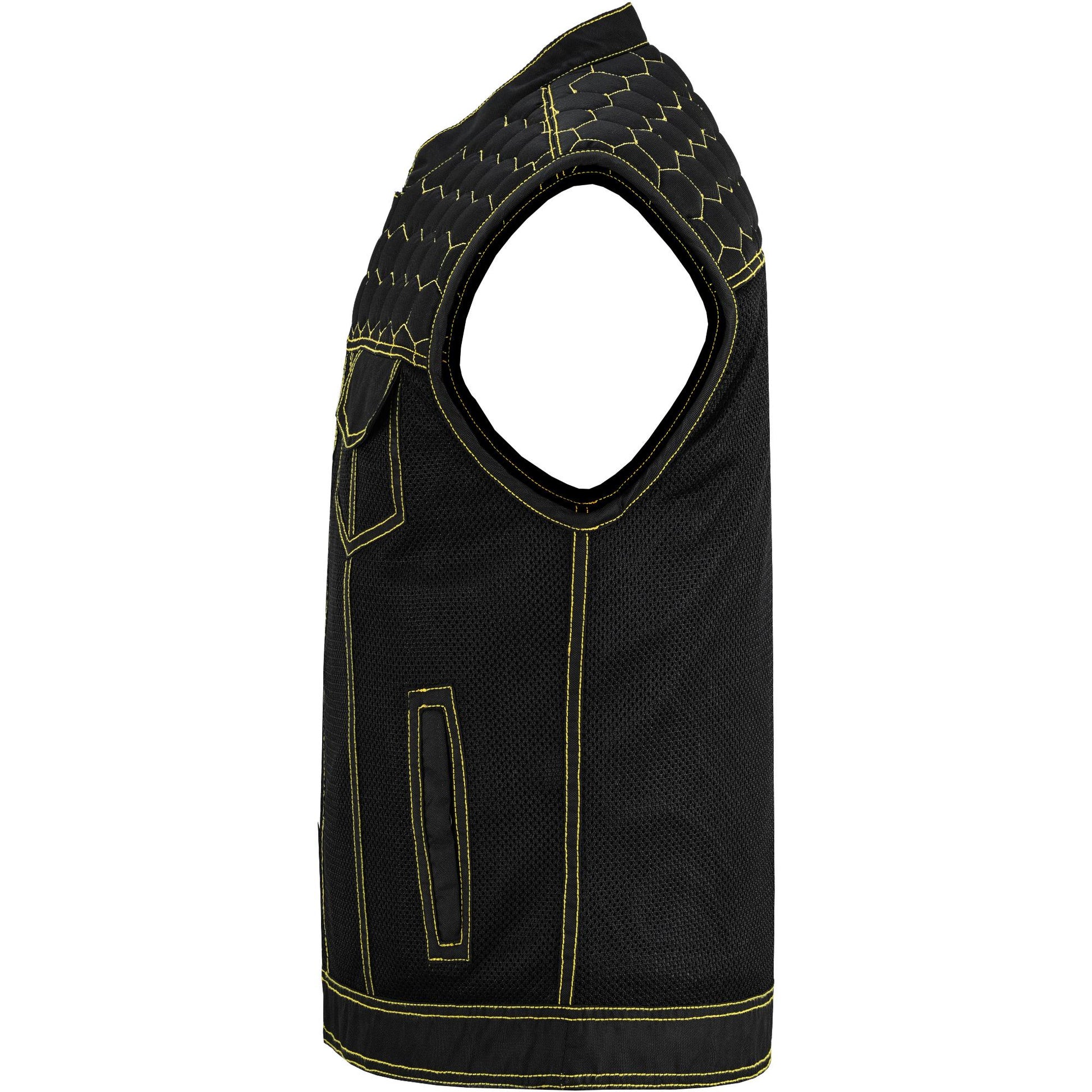 Gloom Gold Men's Black Mesh Textile Vest Renegade Classics