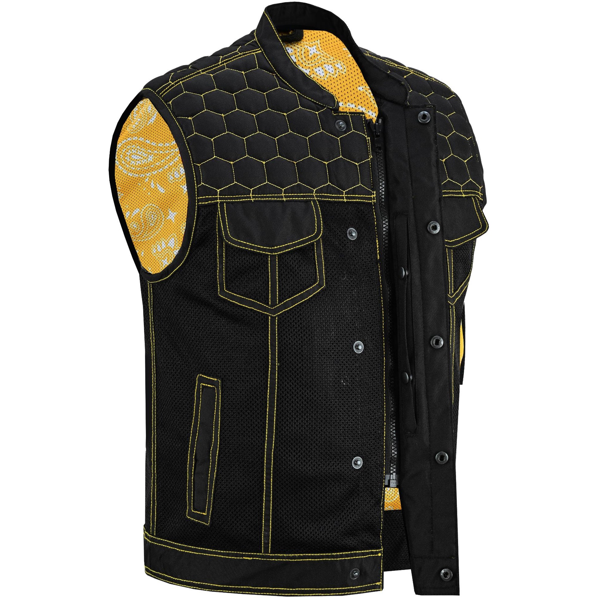 Gloom Gold Men's Black Mesh Textile Vest Renegade Classics