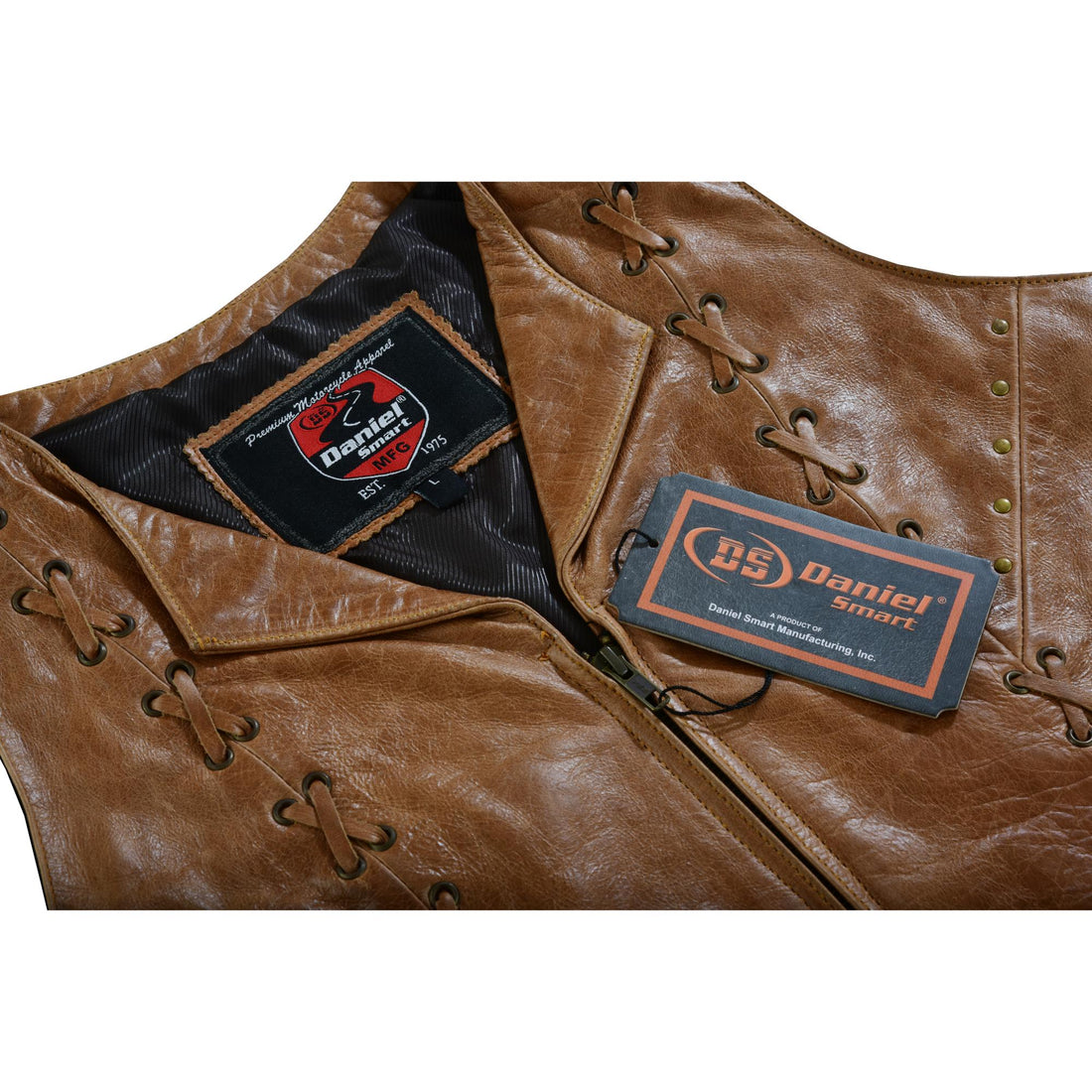 Delice Women's leather motorcycle vest Women's Leather Vests Renegade Classics