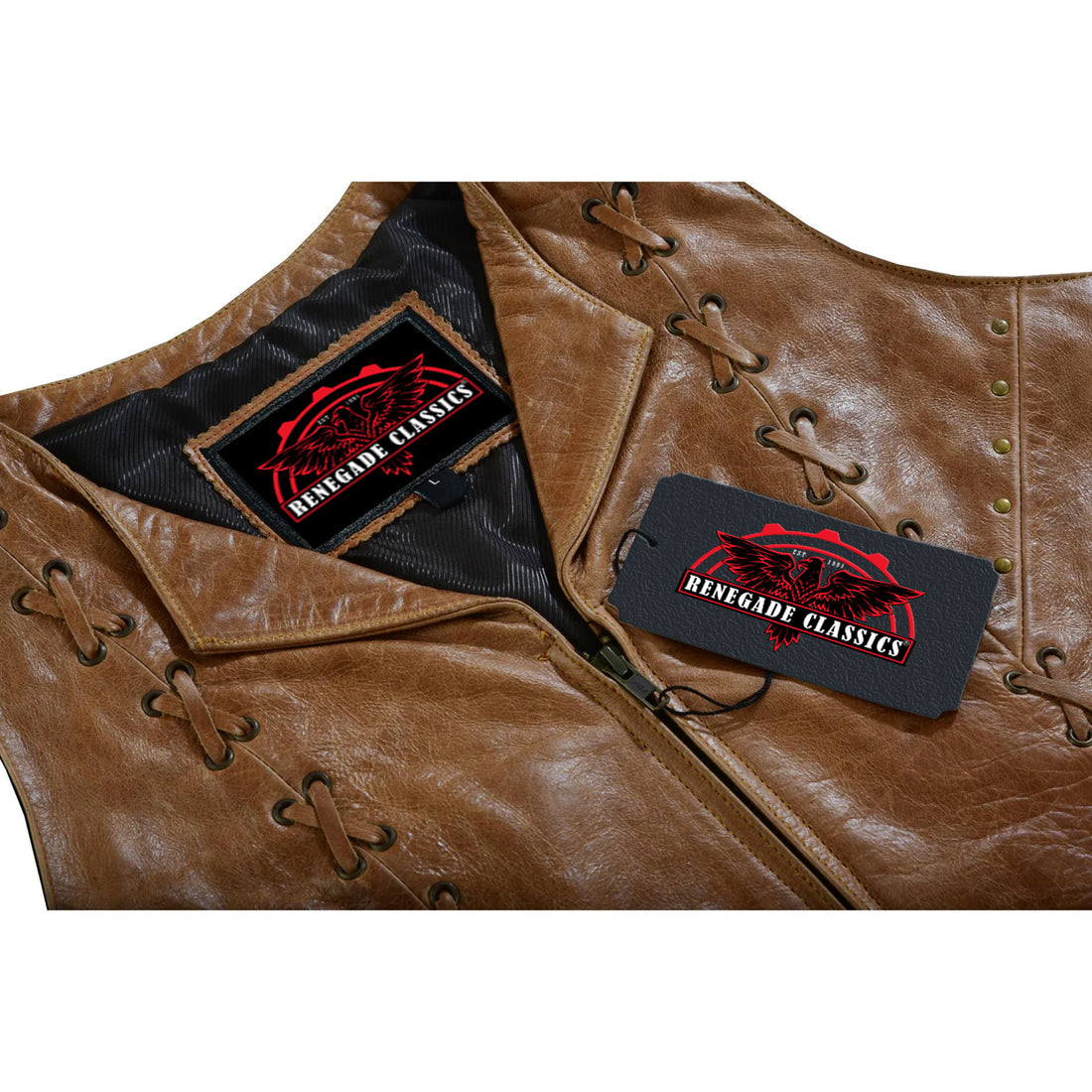 Delice Women's leather motorcycle vest