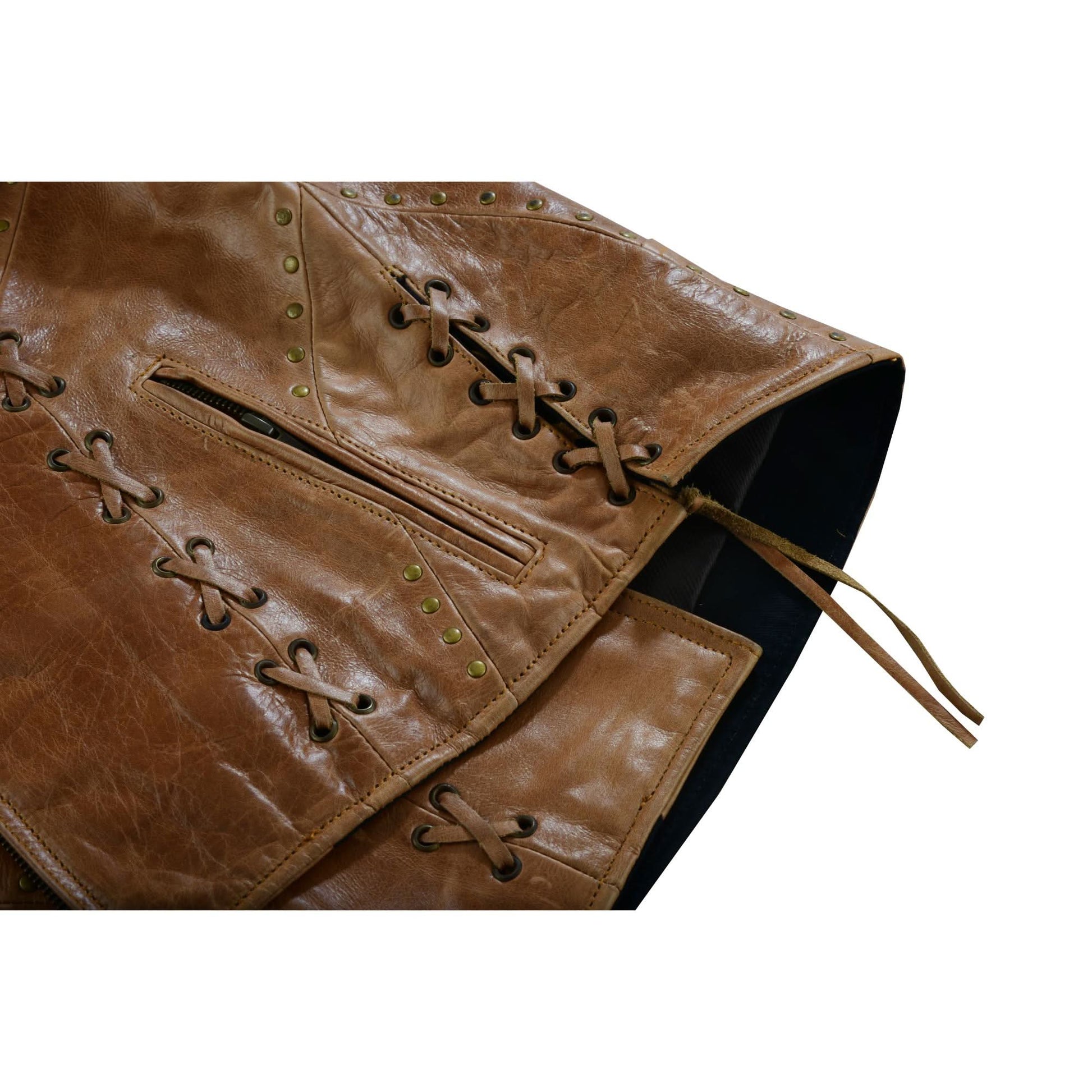 Delice Women's leather motorcycle vest Women's Leather Vests Renegade Classics