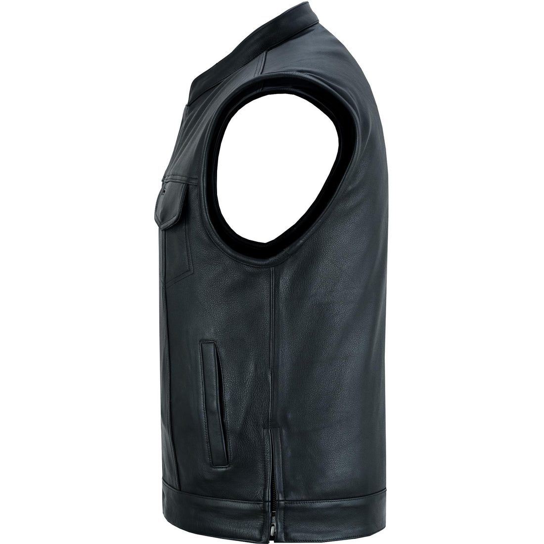 Highway Jack Men's Black Leather Motorcycle Vest