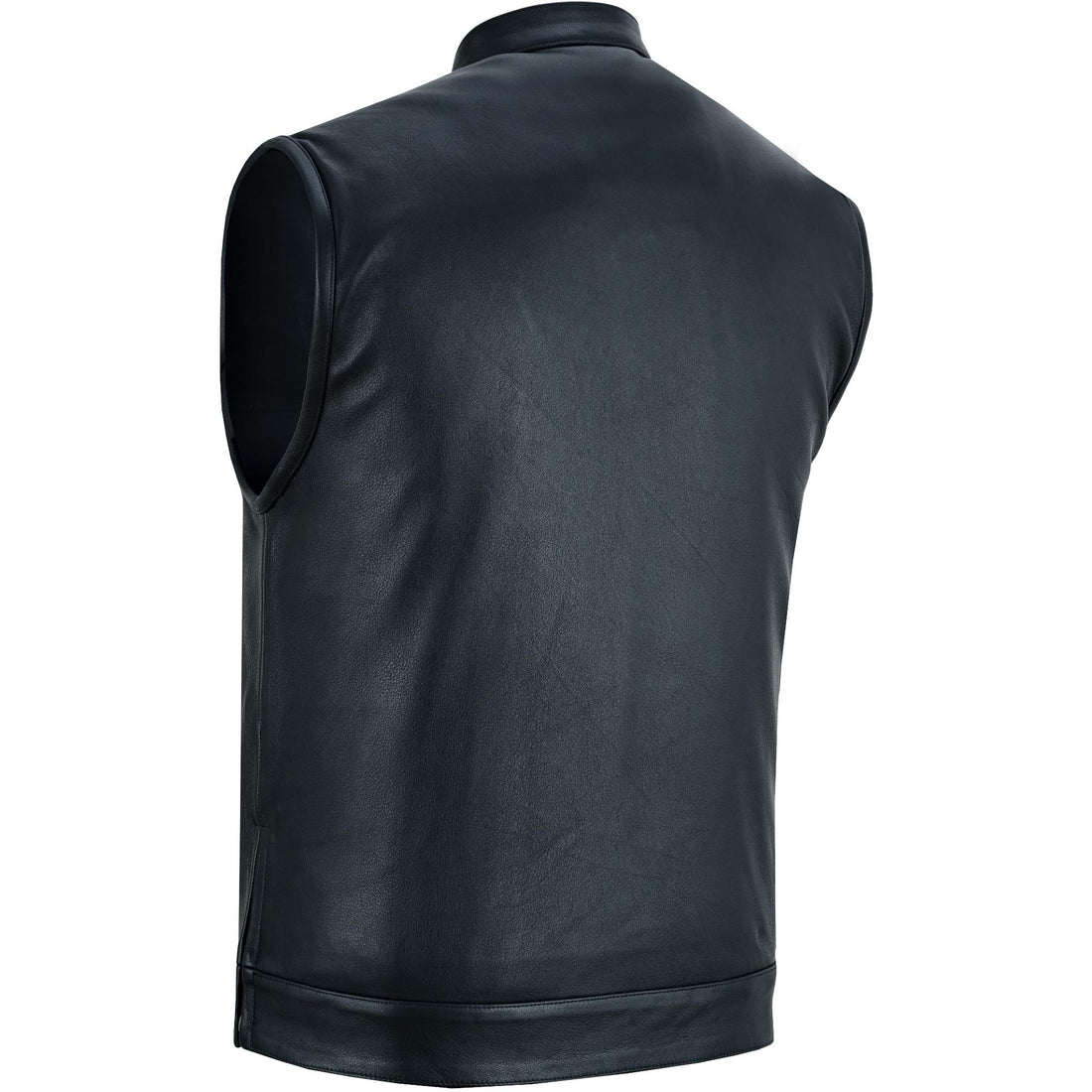 Highway Jack Men's Black Leather Motorcycle Vest