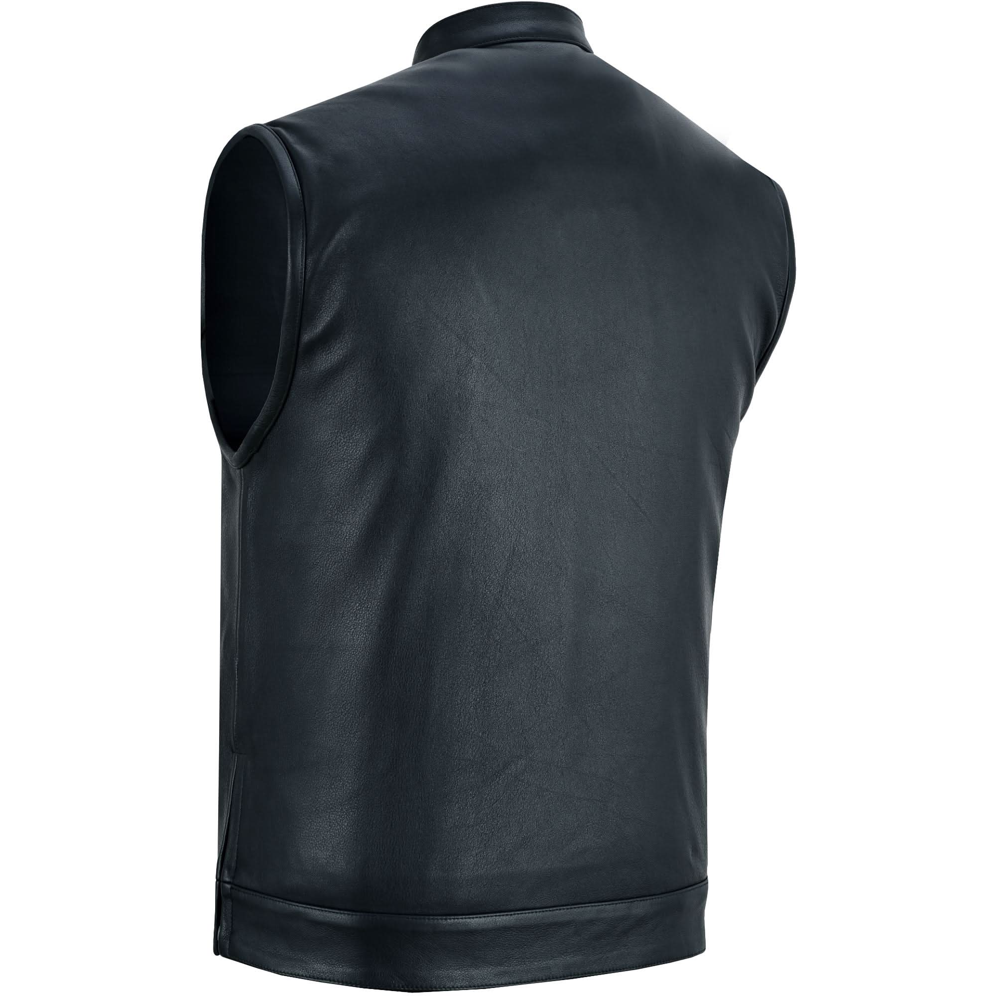 Highway Jack Men's Black Leather Motorcycle Vest Men's Leather Vests Renegade Classics