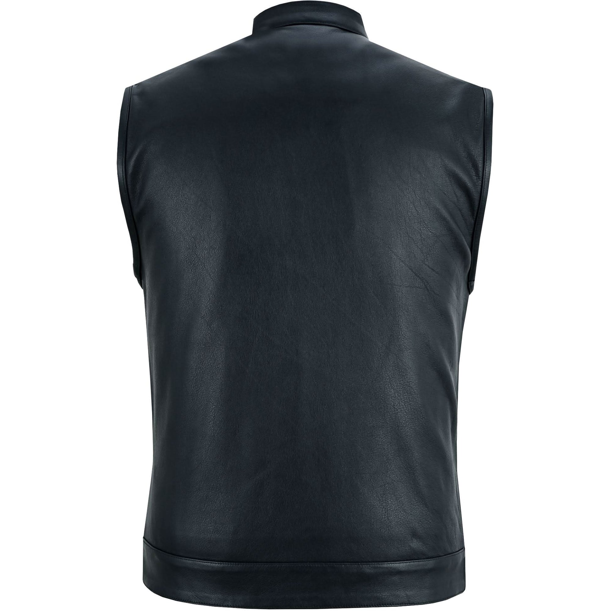 Highway Jack Men's Black Leather Motorcycle Vest Men's Leather Vests Renegade Classics