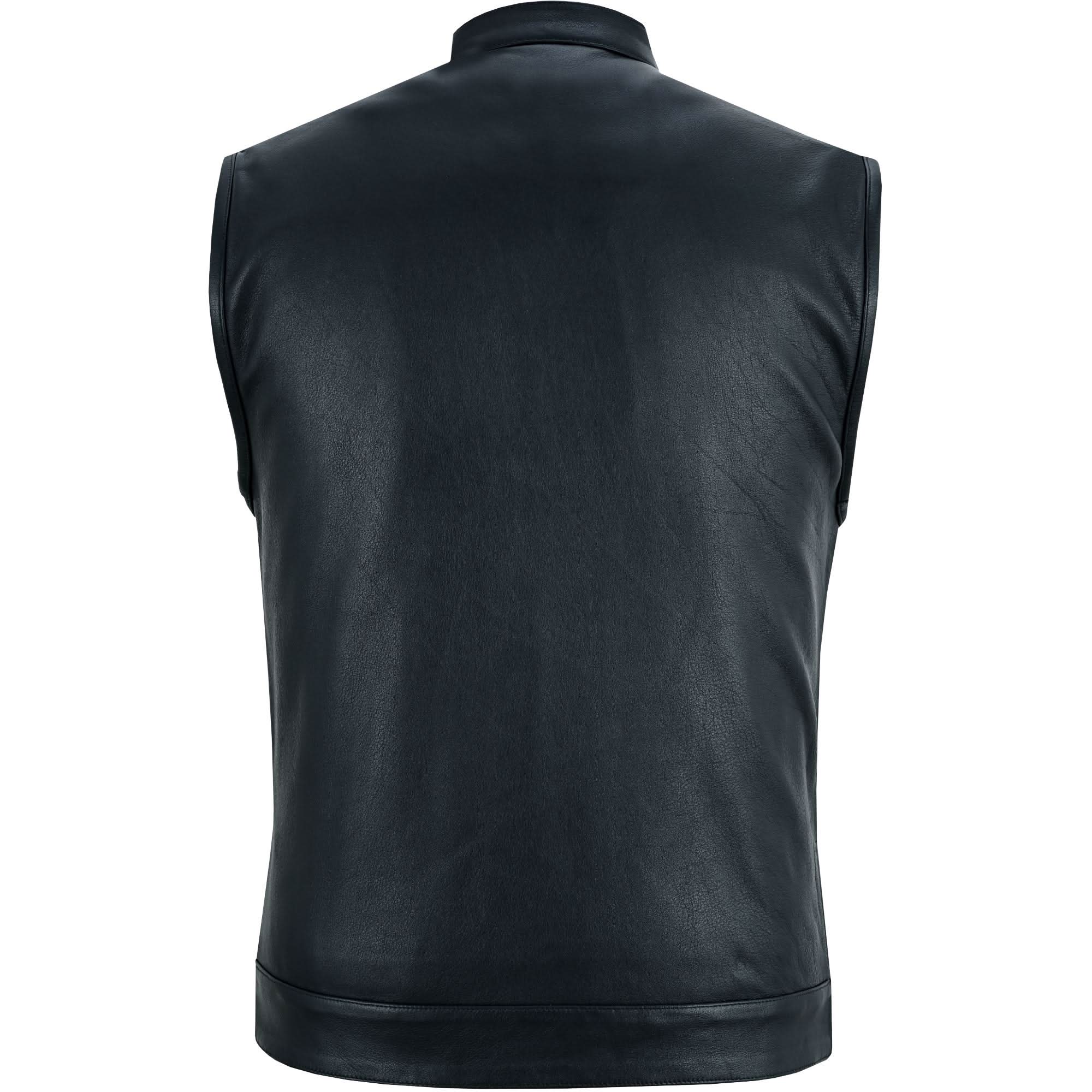 Highway Jack Men's Black Leather Motorcycle Vest Men's Leather Vests Renegade Classics