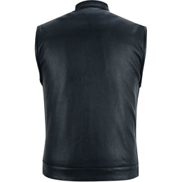 Highway Jack Men's Black Leather Motorcycle Vest Men's Leather Vests Renegade Classics