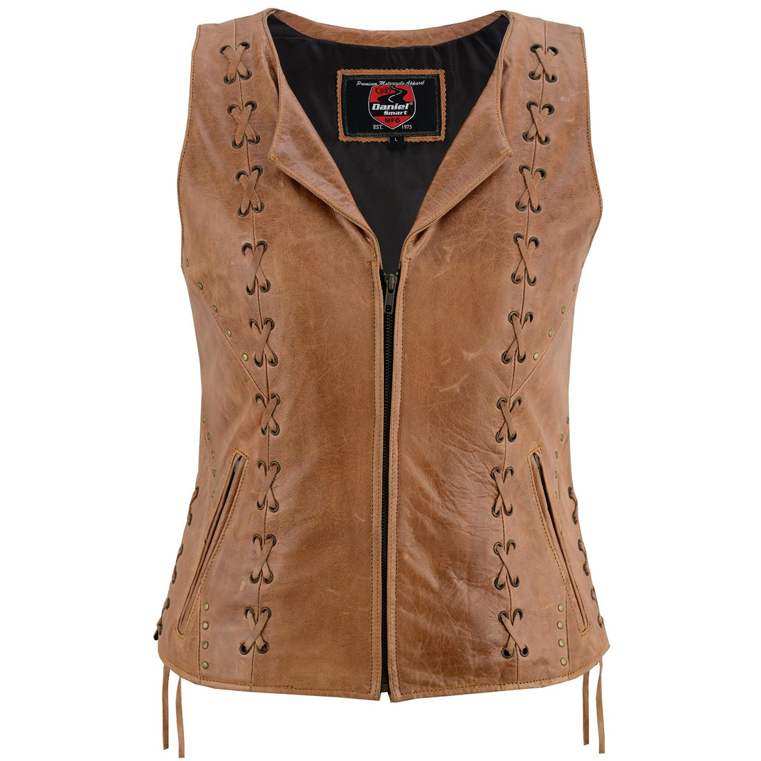 Delice Women's leather motorcycle vest Women's Leather Vests Renegade Classics