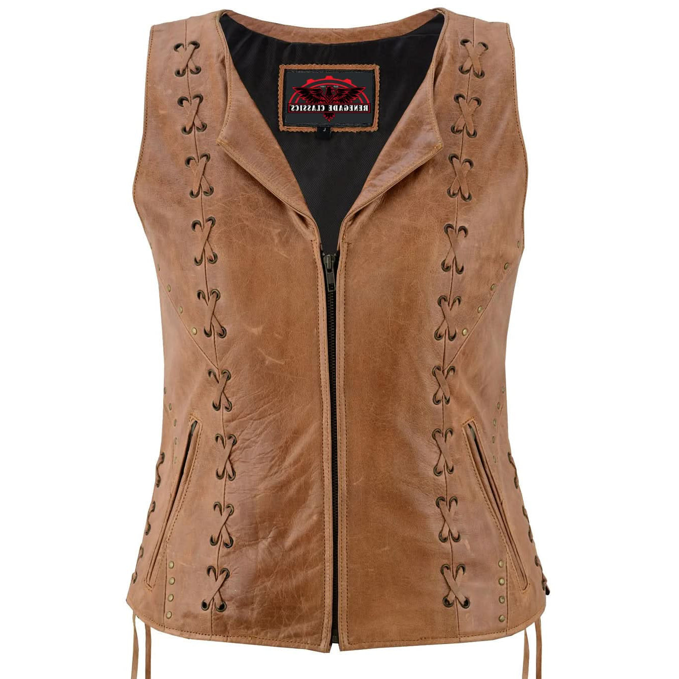 Delice Women's leather motorcycle vest