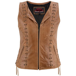 Delice Women's leather motorcycle vest