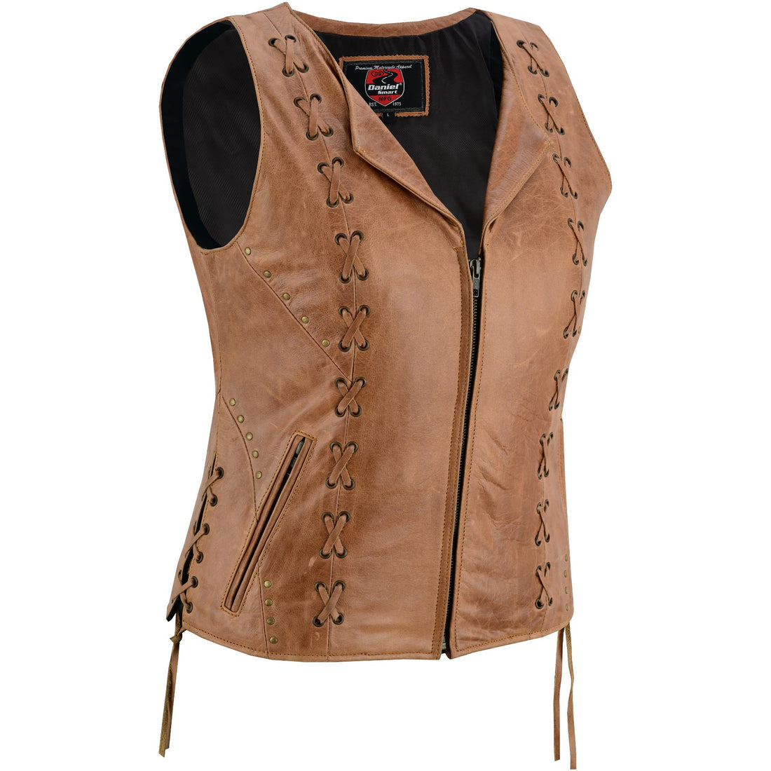 Delice Women's leather motorcycle vest Women's Leather Vests Renegade Classics