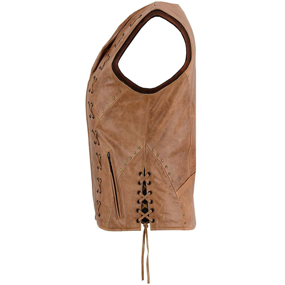 Delice Women's leather motorcycle vest Women's Leather Vests Renegade Classics