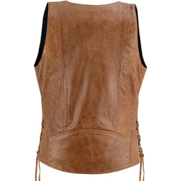 Delice Women's leather motorcycle vest Women's Leather Vests Renegade Classics