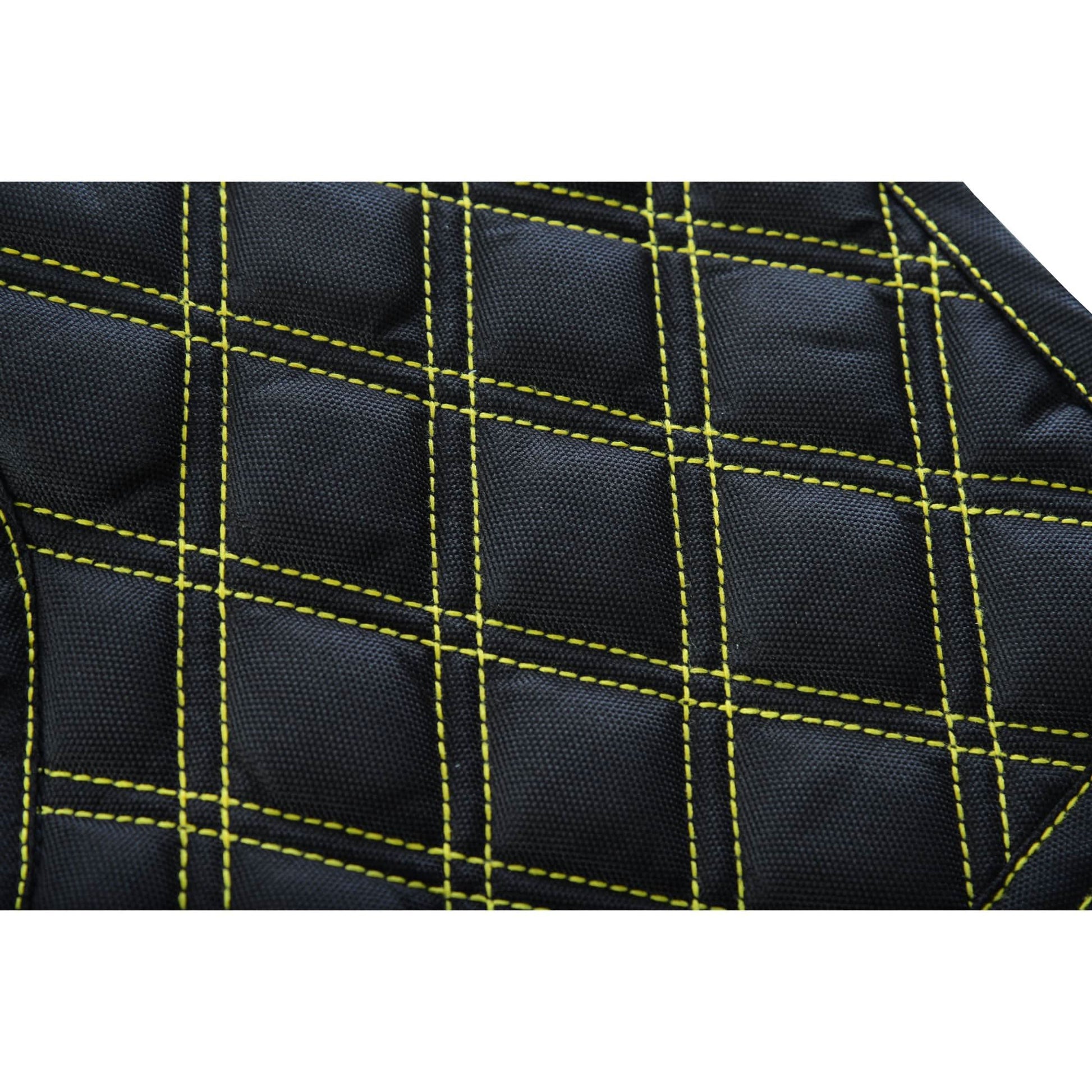 Nitro Rush Men's Black Mesh Textile Vest with Yellow Diamond Stitch Renegade Classics