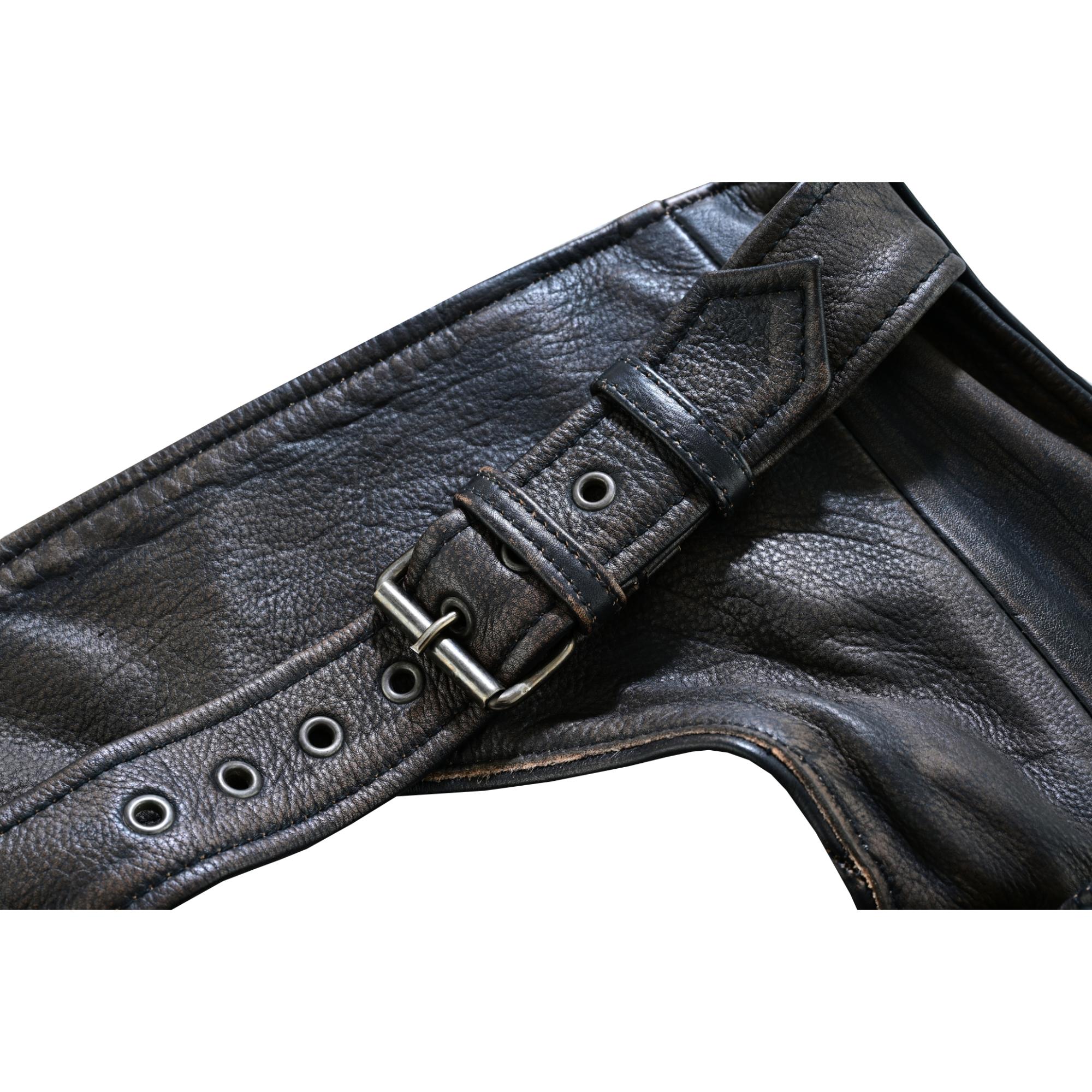 Wildridge Unisex Brown leather motorcycle chaps Unisex Chaps & Pants Renegade Classics
