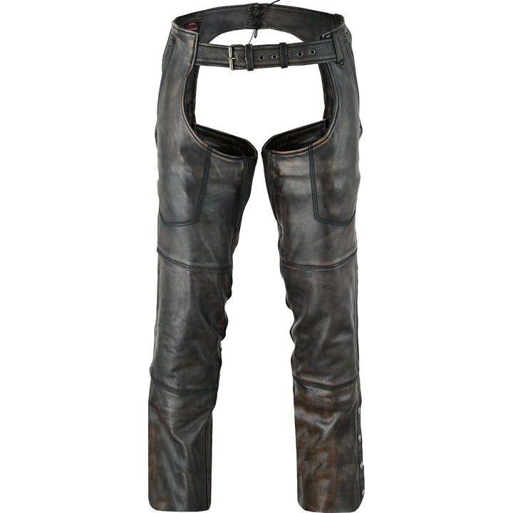 Wildridge Unisex Brown Insulated Motorcycle Leather  Chaps